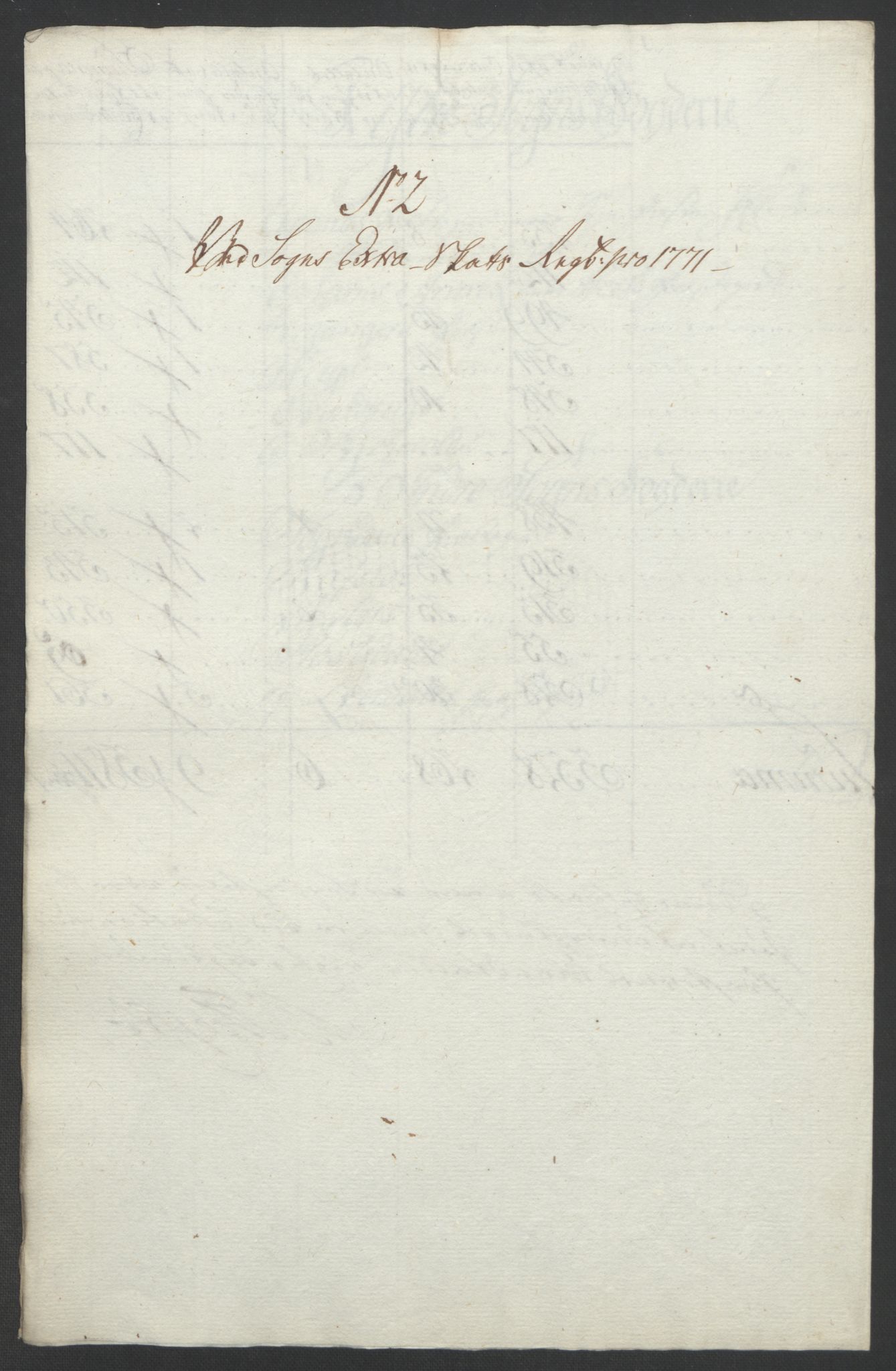 Rentekammeret inntil 1814, Realistisk ordnet avdeling, AV/RA-EA-4070/Ol/L0018: [Gg 10]: Ekstraskatten, 23.09.1762. Sogn, 1762-1772, p. 336