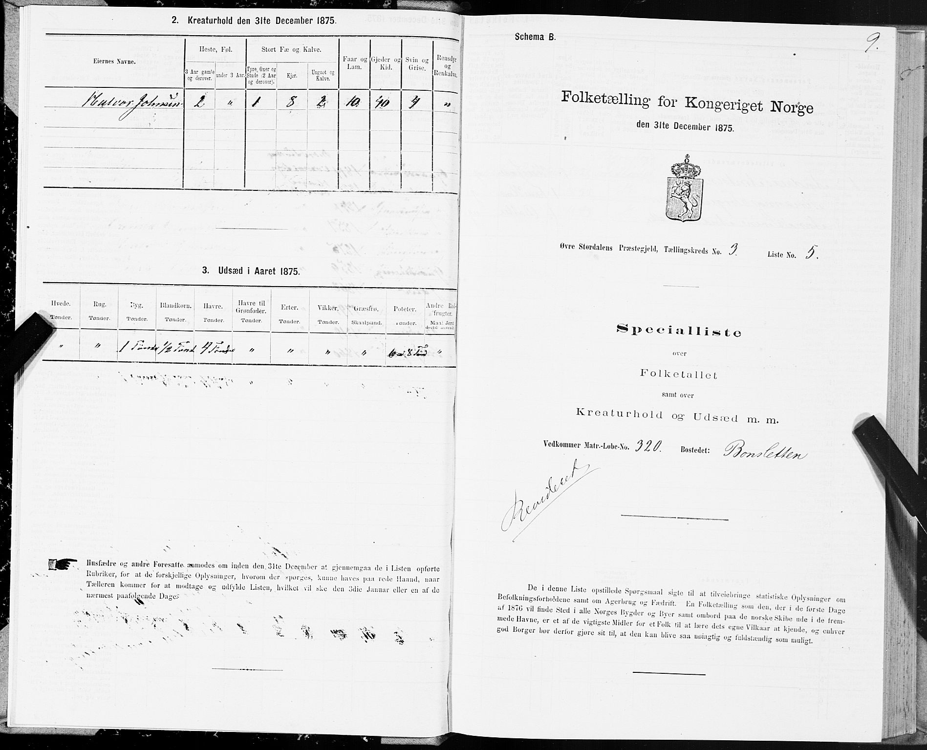 SAT, 1875 census for 1711P Øvre Stjørdal, 1875, p. 2009