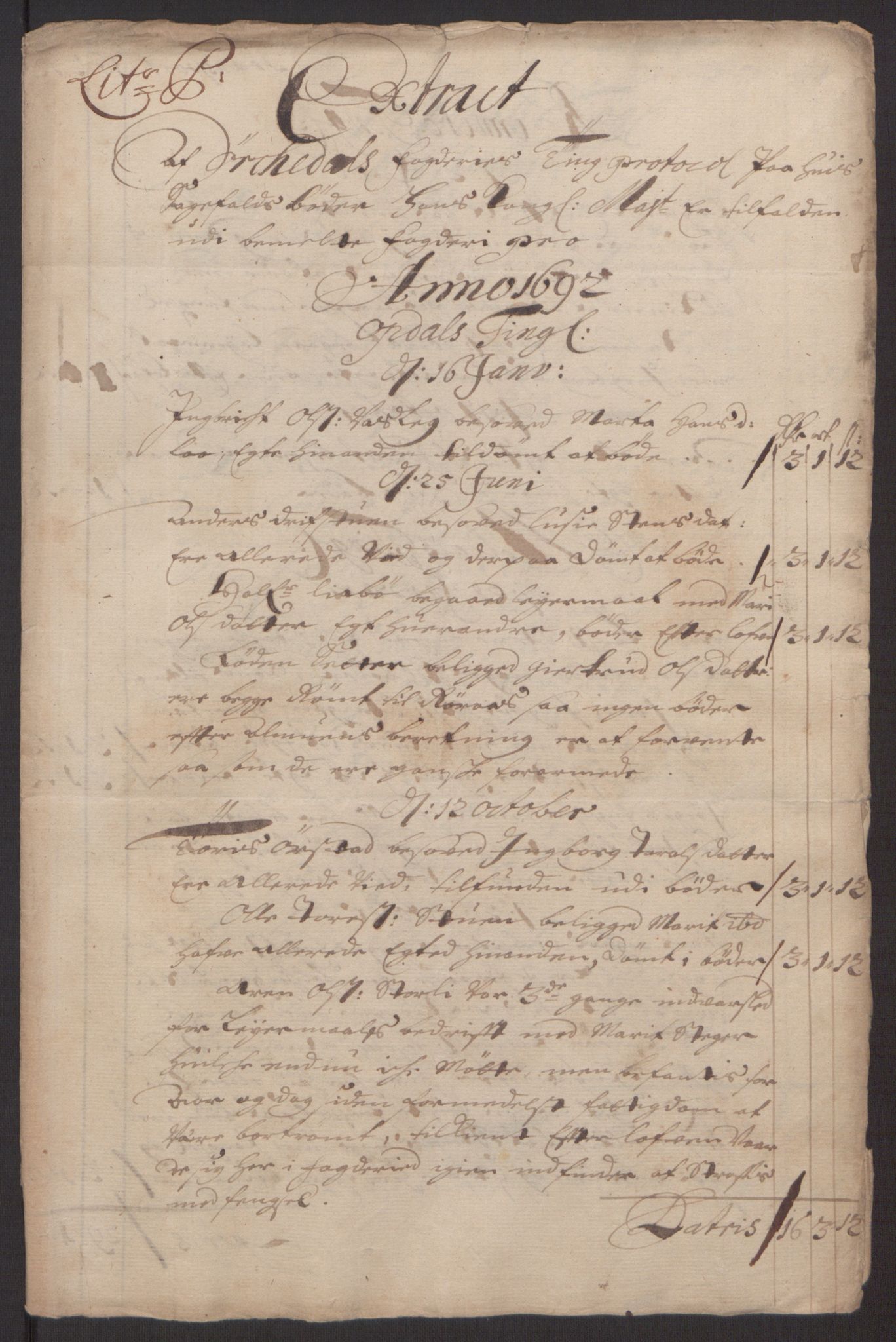 Rentekammeret inntil 1814, Reviderte regnskaper, Fogderegnskap, RA/EA-4092/R58/L3937: Fogderegnskap Orkdal, 1691-1692, p. 340