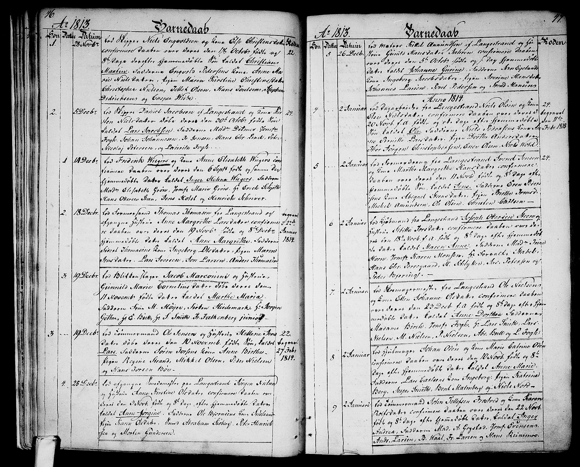 Larvik kirkebøker, SAKO/A-352/G/Ga/L0002: Parish register (copy) no. I 2, 1807-1830, p. 46-47