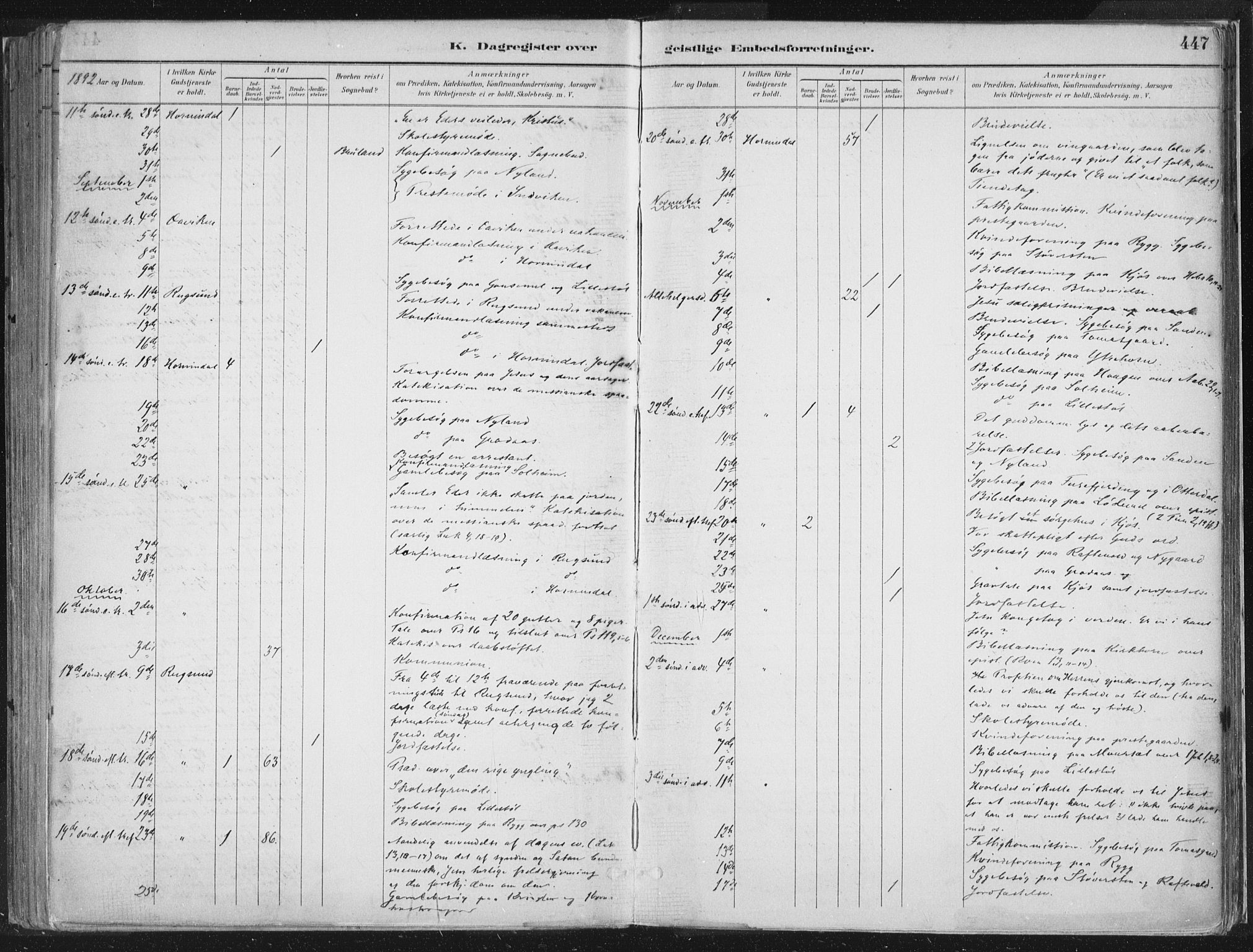 Hornindal sokneprestembete, AV/SAB-A-82401/H/Haa/Haaa/L0003/0002: Parish register (official) no. A 3B, 1885-1917, p. 447