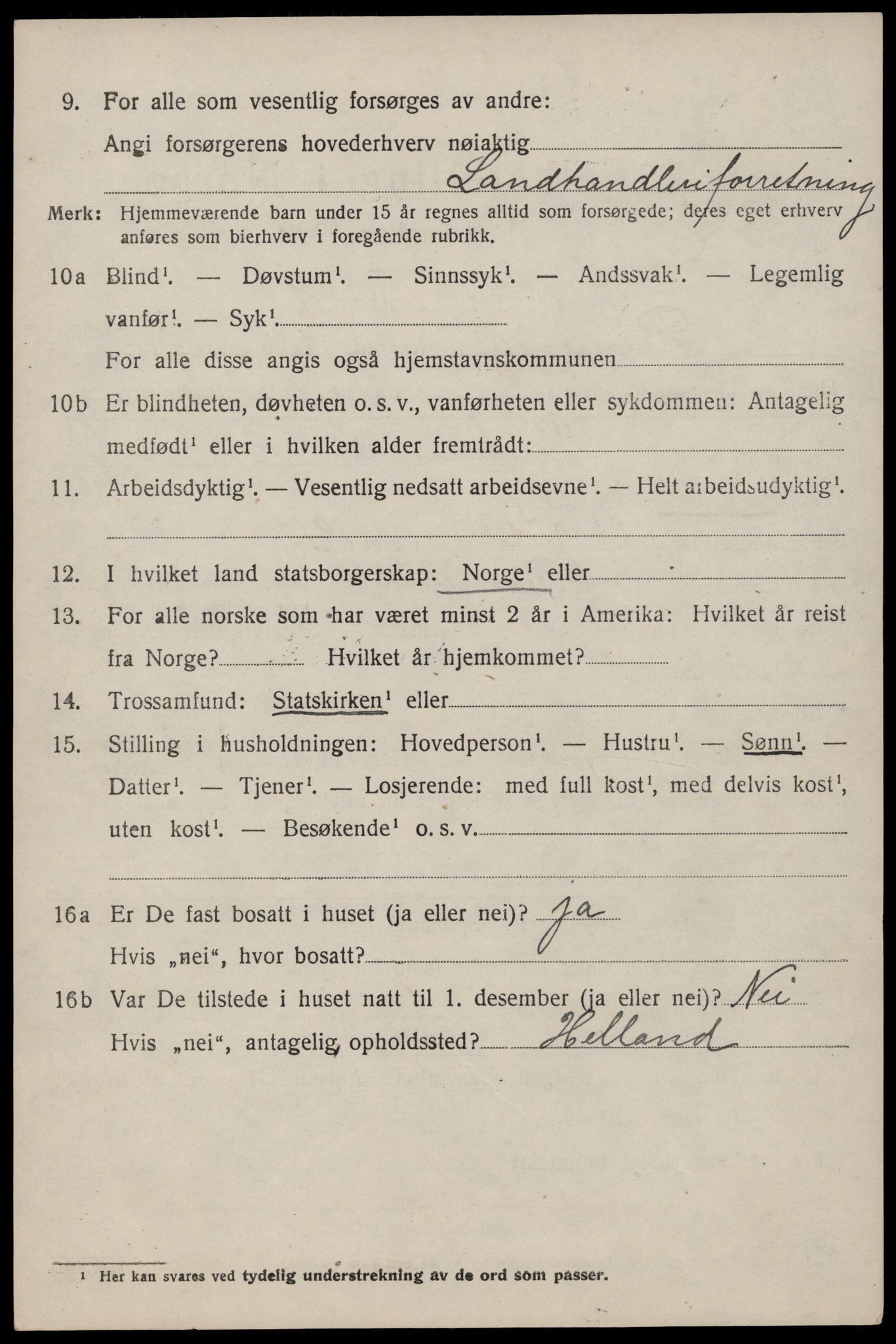 SAST, 1920 census for Rennesøy, 1920, p. 1011