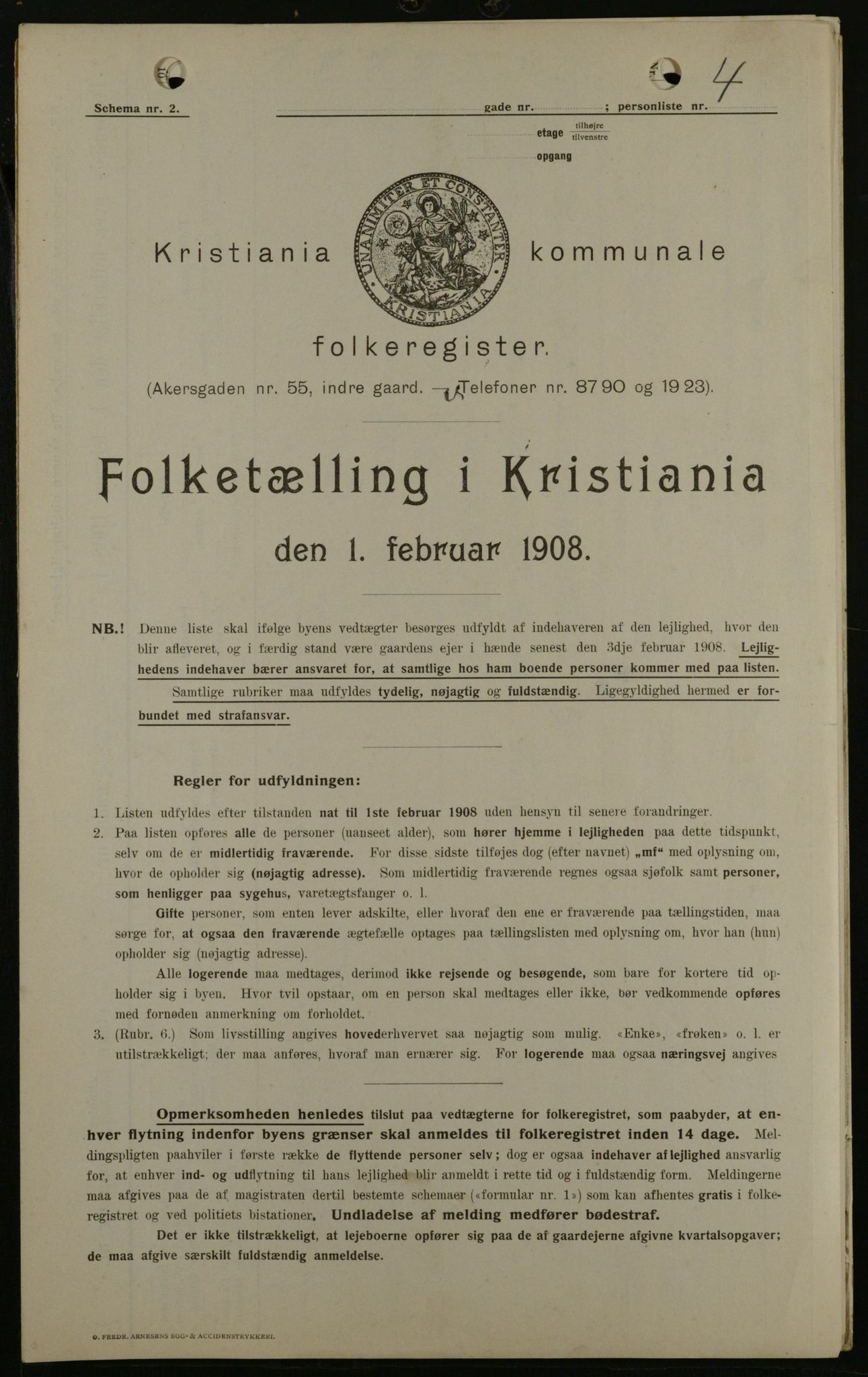 OBA, Municipal Census 1908 for Kristiania, 1908, p. 53816