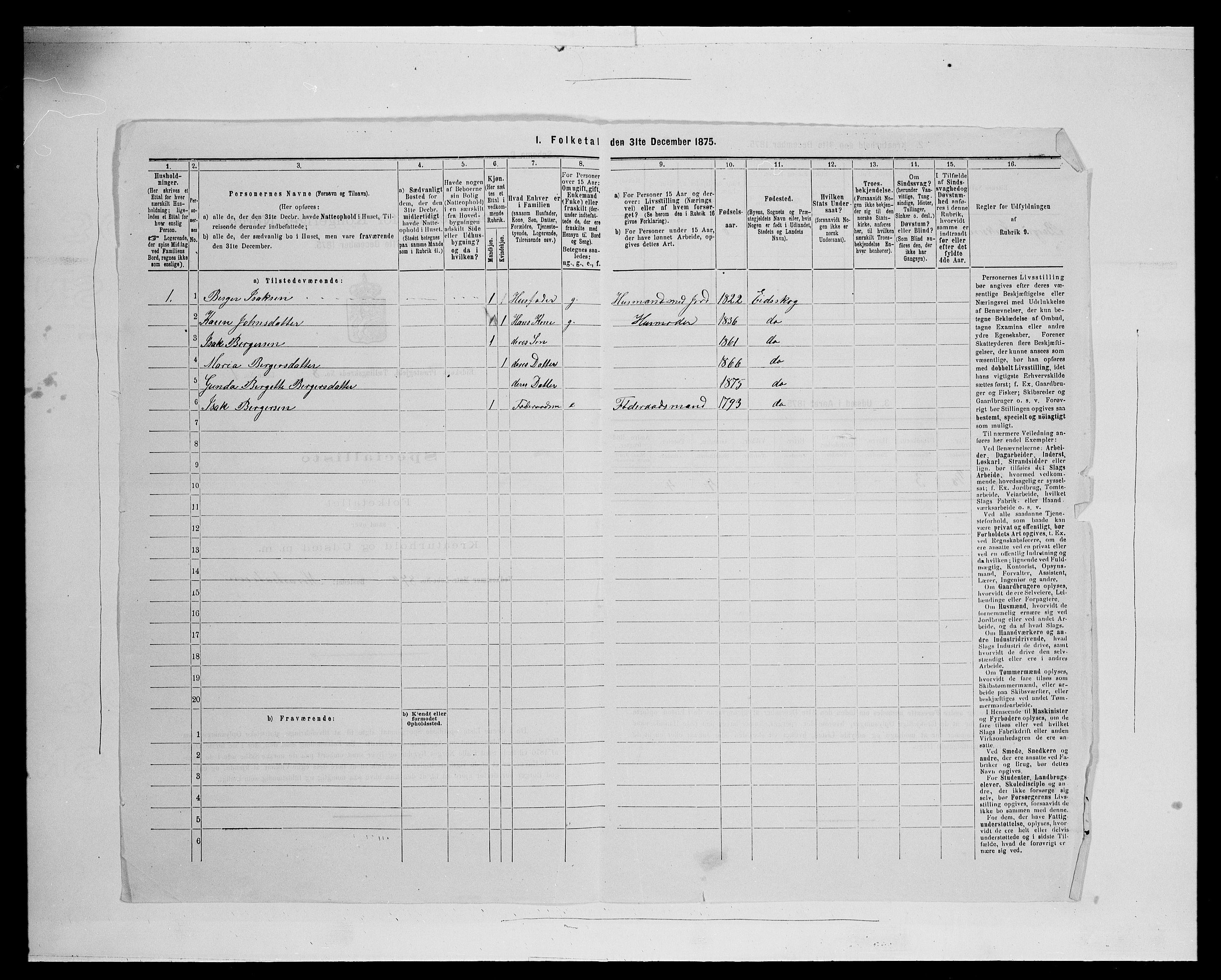 SAH, 1875 census for 0420P Eidskog, 1875, p. 1287