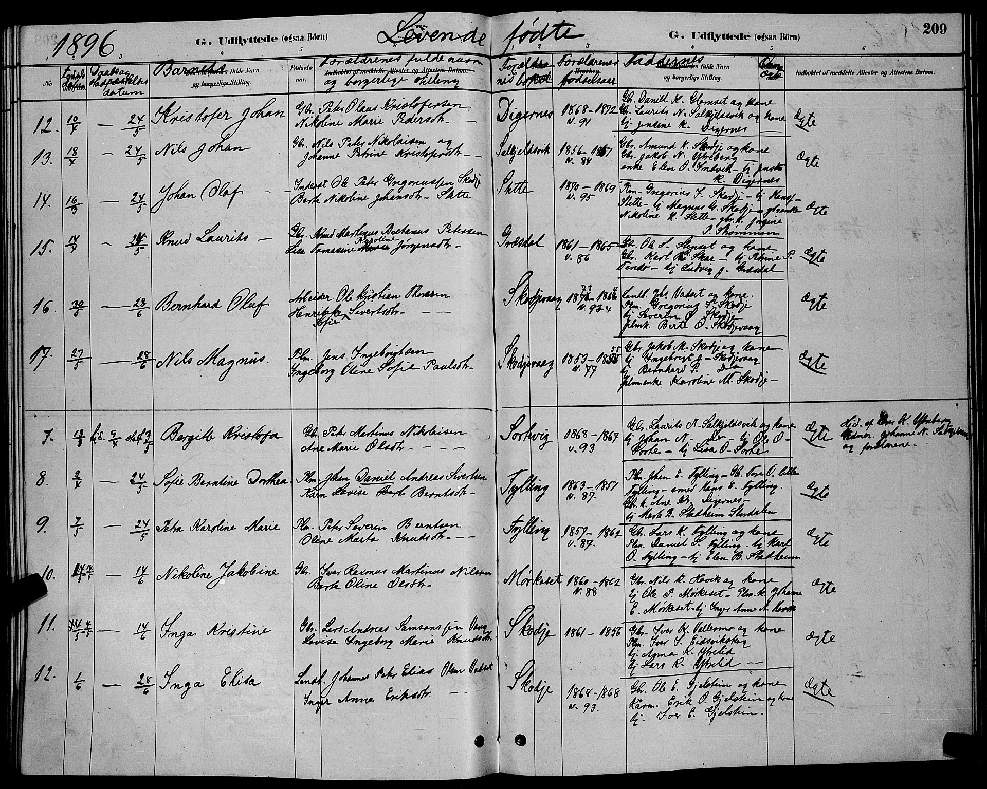 Ministerialprotokoller, klokkerbøker og fødselsregistre - Møre og Romsdal, AV/SAT-A-1454/524/L0365: Parish register (copy) no. 524C06, 1880-1899, p. 209