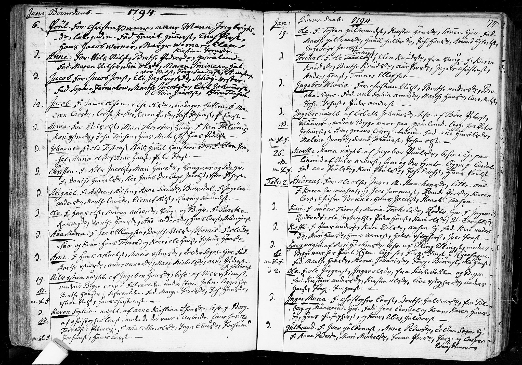 Aker prestekontor kirkebøker, SAO/A-10861/F/L0010: Parish register (official) no. 10, 1786-1809, p. 75