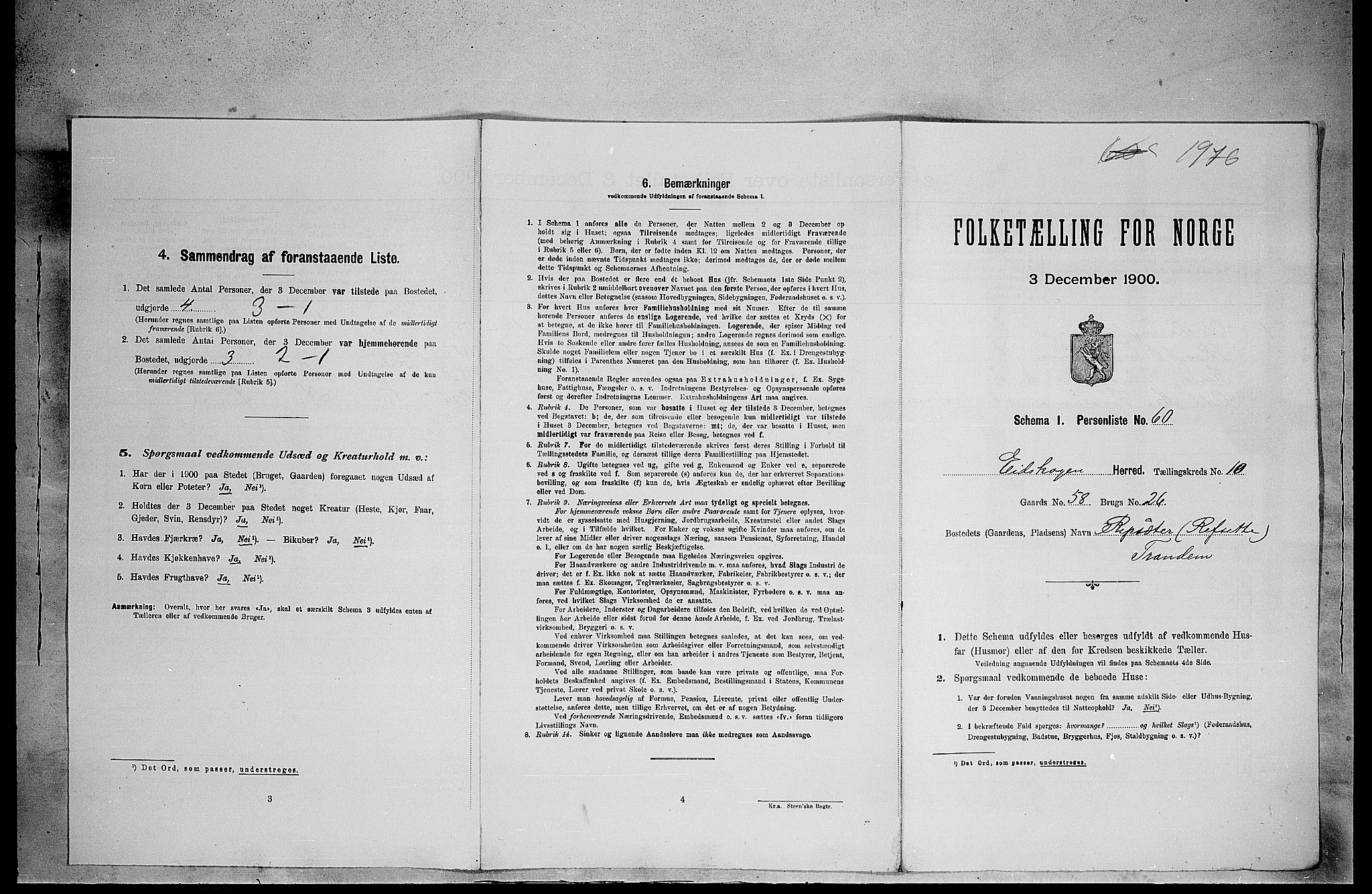 SAH, 1900 census for Eidskog, 1900, p. 1339