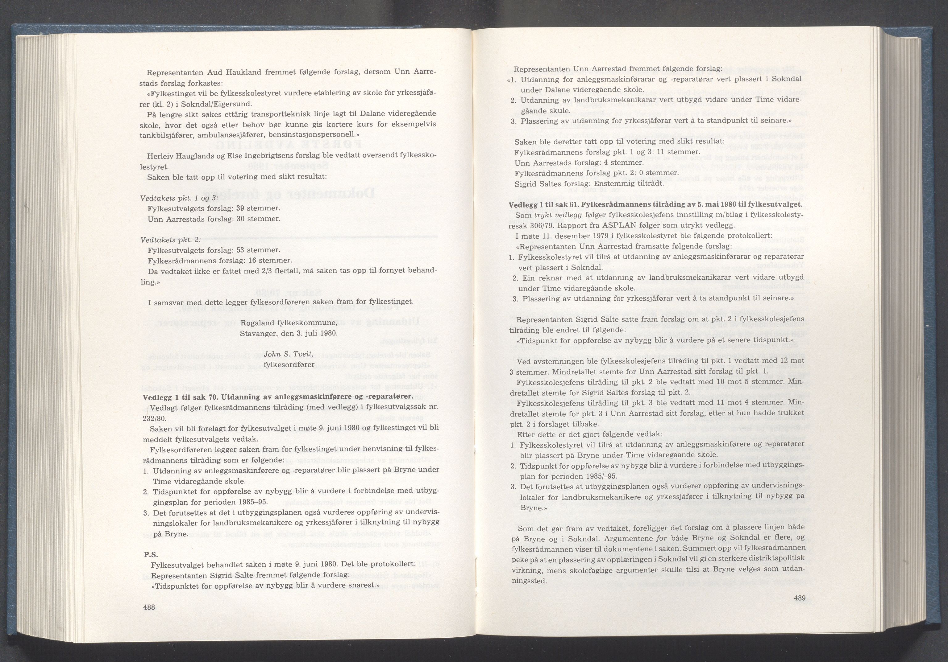 Rogaland fylkeskommune - Fylkesrådmannen , IKAR/A-900/A/Aa/Aaa/L0100: Møtebok , 1980, p. 488-489