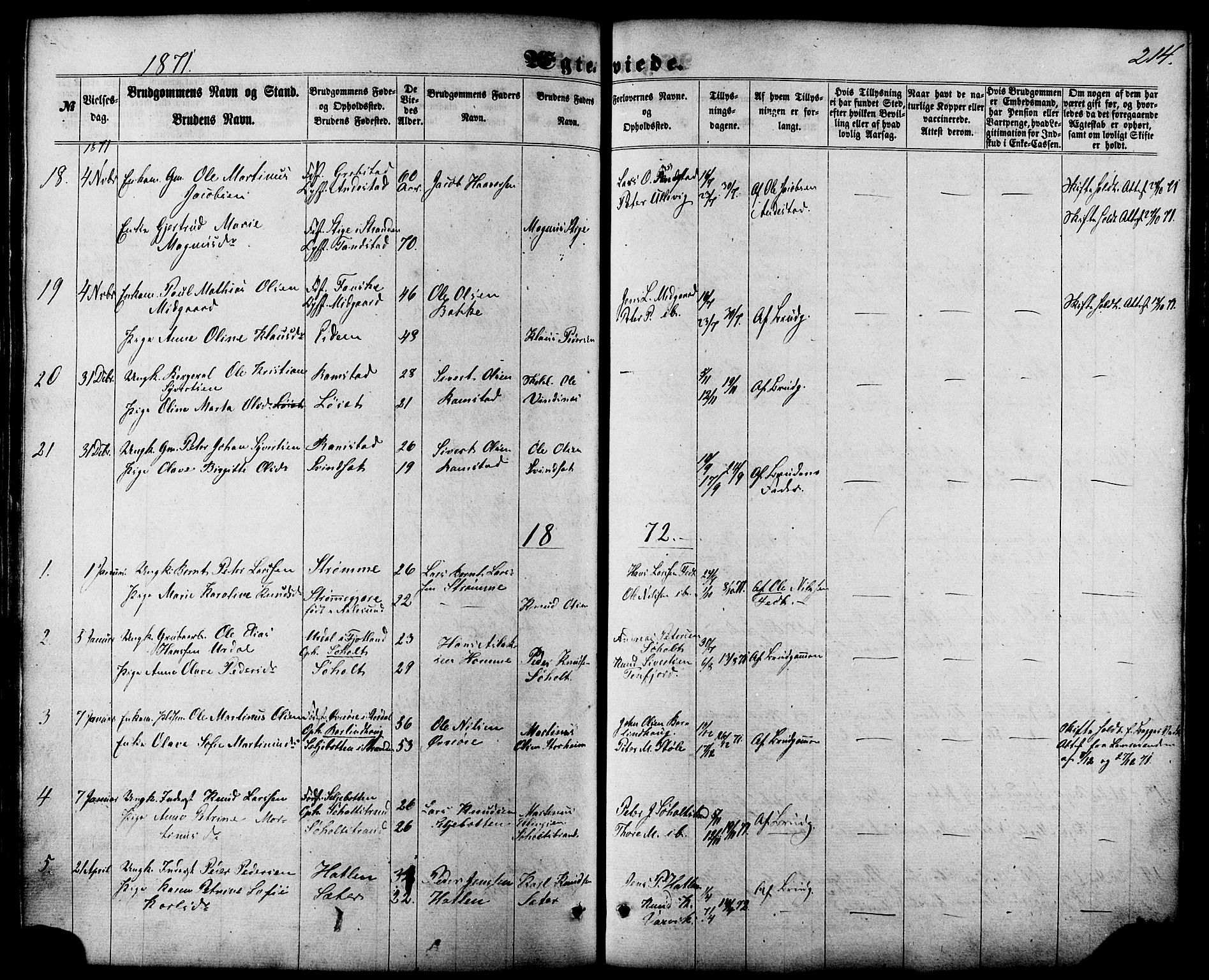 Ministerialprotokoller, klokkerbøker og fødselsregistre - Møre og Romsdal, SAT/A-1454/522/L0314: Parish register (official) no. 522A09, 1863-1877, p. 214