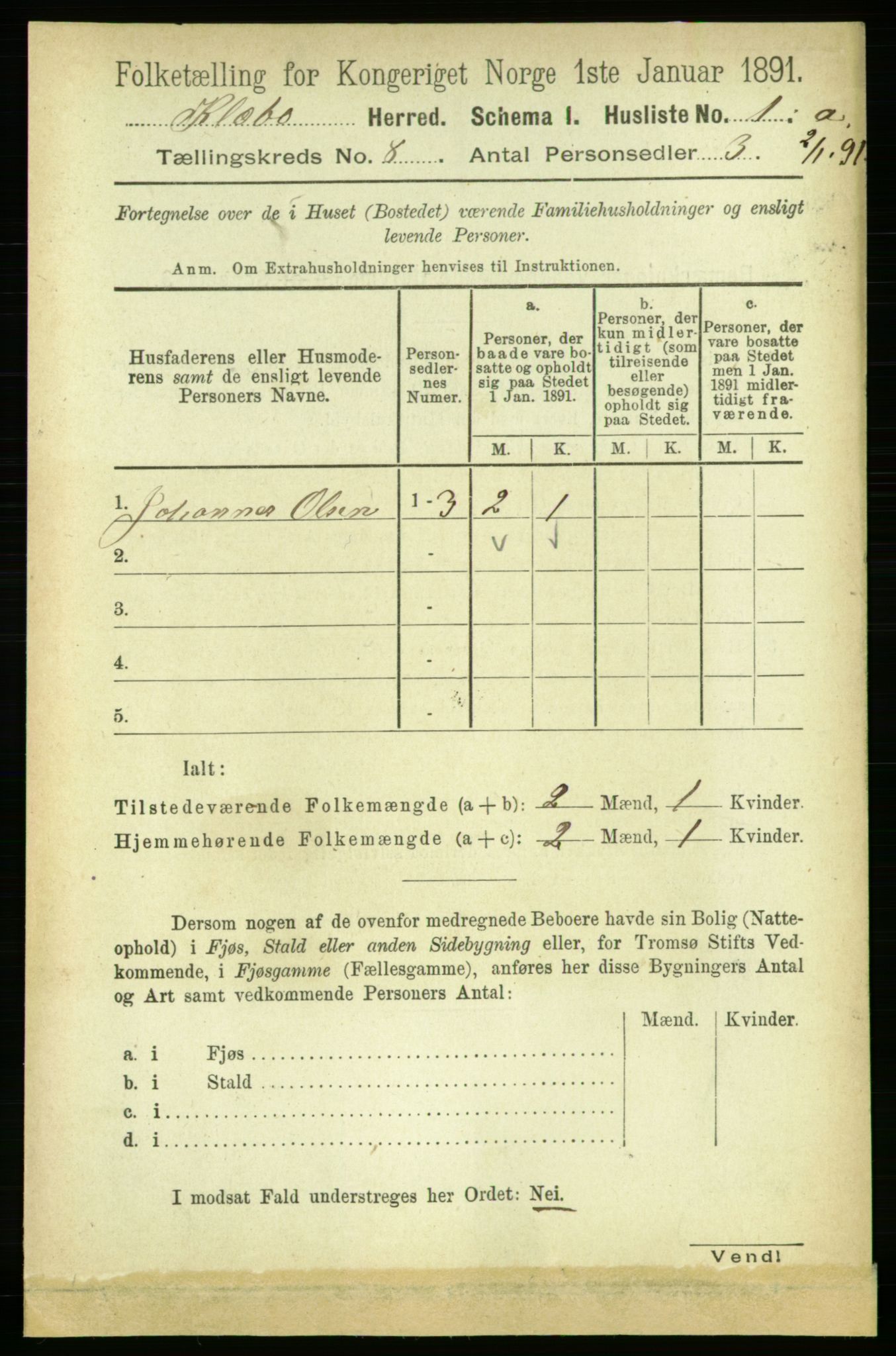 RA, 1891 census for 1662 Klæbu, 1891, p. 1524