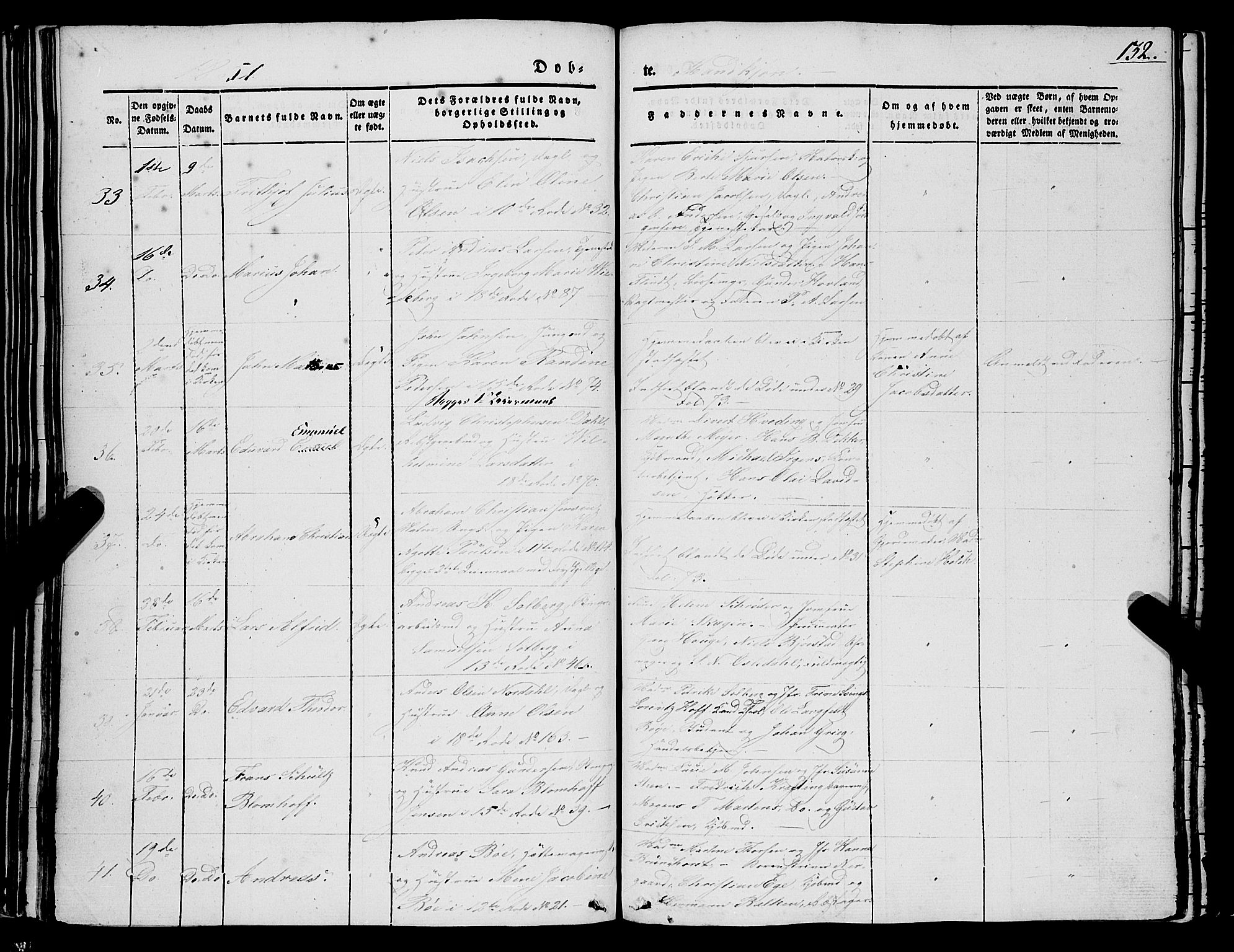 Domkirken sokneprestembete, AV/SAB-A-74801/H/Haa/L0019: Parish register (official) no. B 2, 1841-1851, p. 132