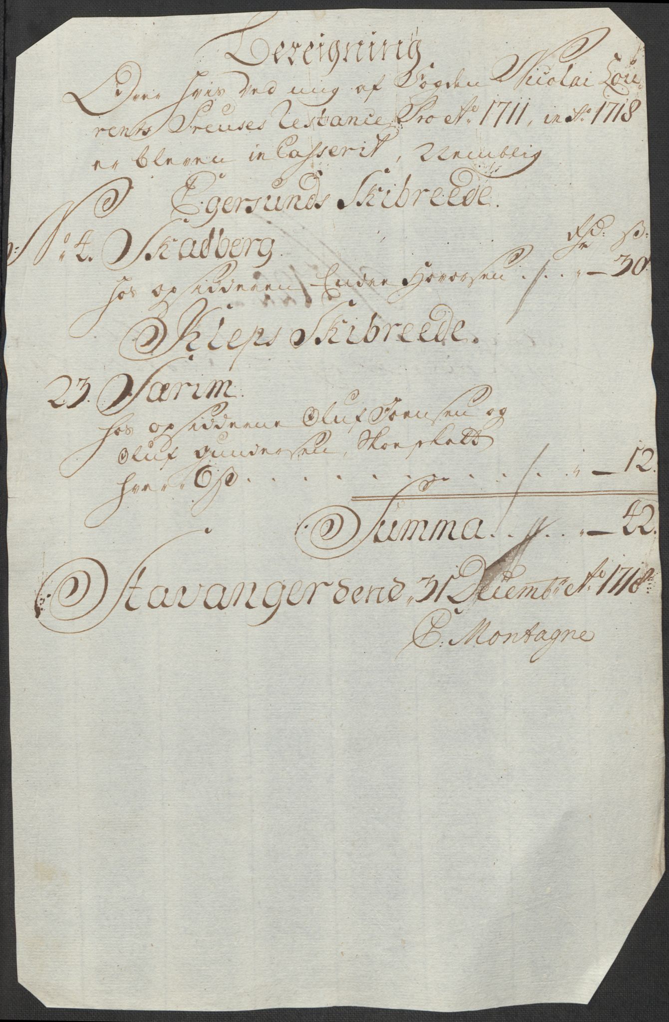 Rentekammeret inntil 1814, Reviderte regnskaper, Fogderegnskap, AV/RA-EA-4092/R46/L2743: Fogderegnskap Jæren og Dalane, 1718, p. 404