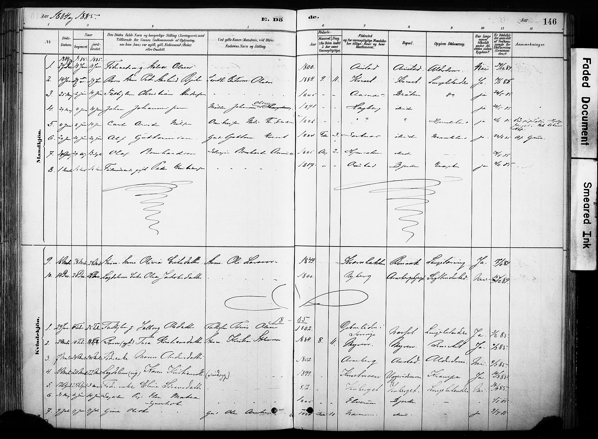 Hof prestekontor, AV/SAH-PREST-038/H/Ha/Haa/L0011: Parish register (official) no. 11, 1879-1911, p. 146