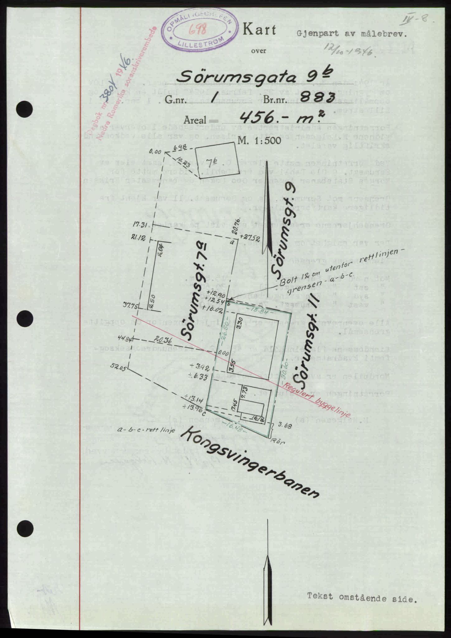 Nedre Romerike sorenskriveri, AV/SAO-A-10469/G/Gb/Gbd/L0017: Mortgage book no. 17, 1946-1946, Diary no: : 3804/1946