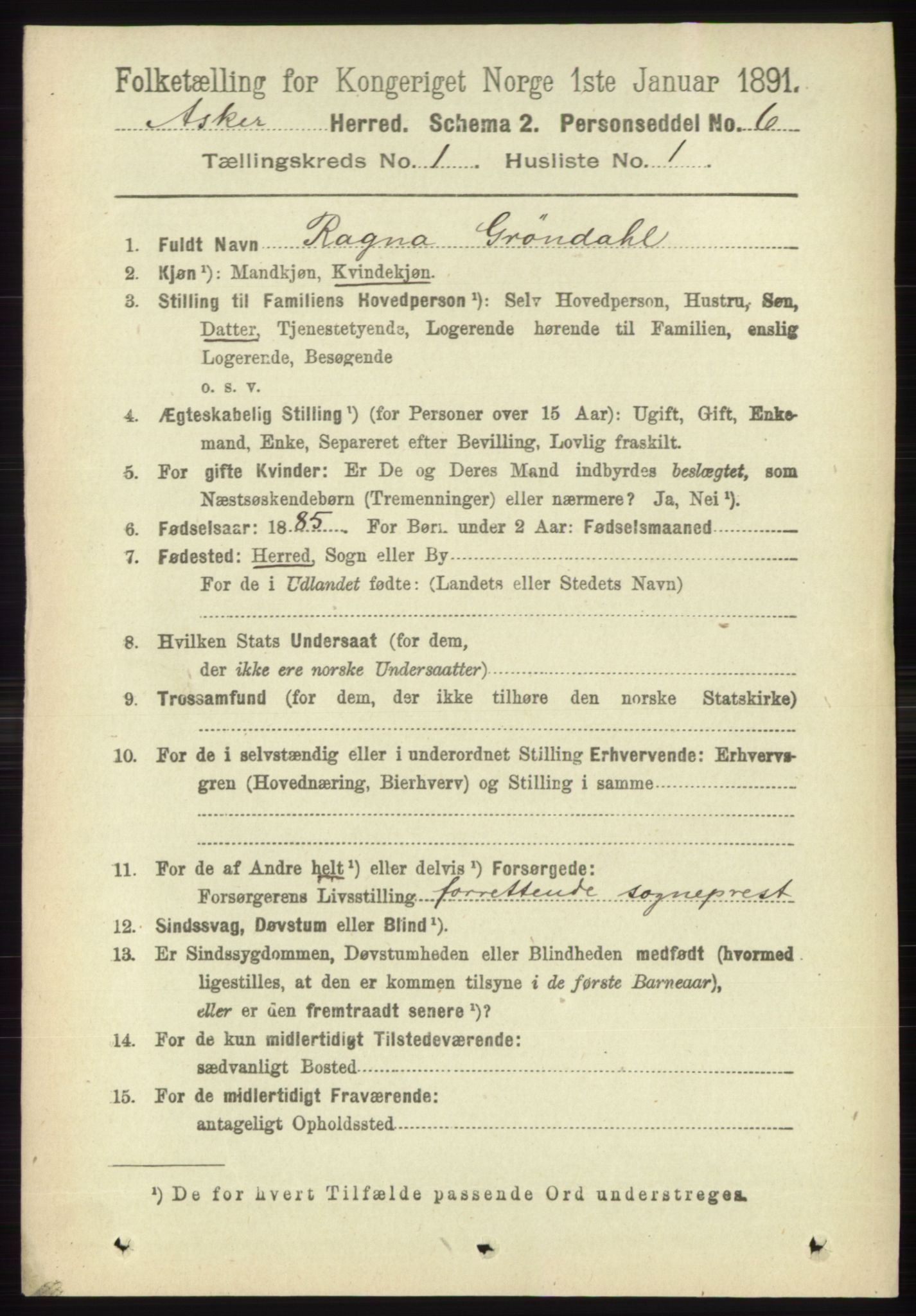 RA, 1891 census for 0220 Asker, 1891, p. 123