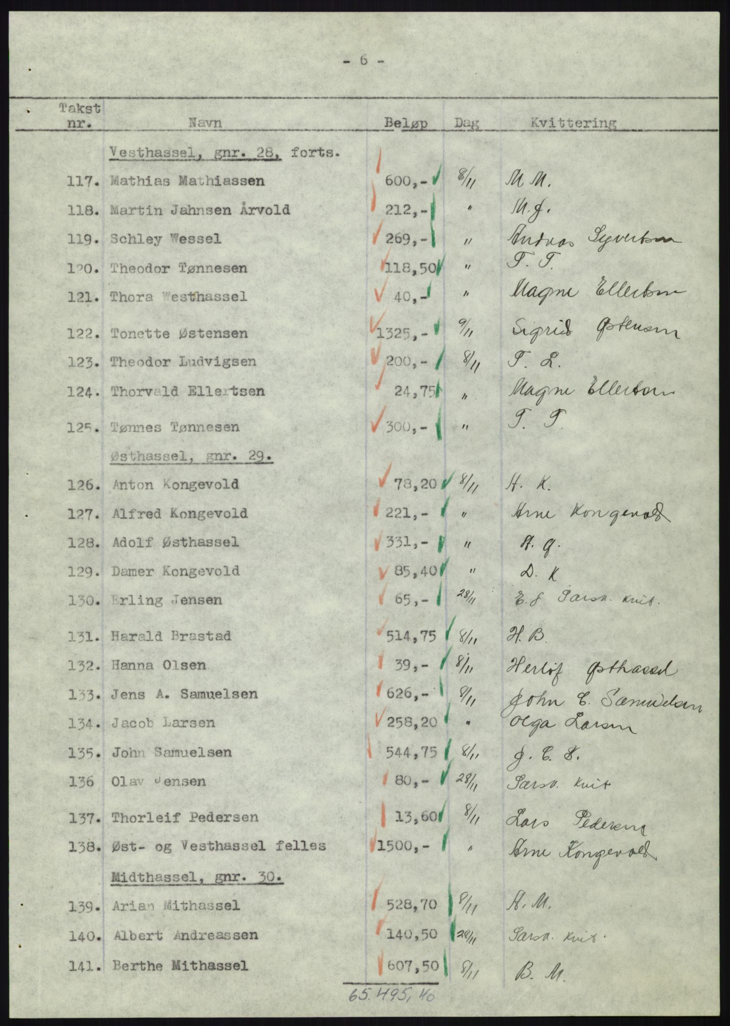 Forsvarsdepartementet, 10. kontor / Oppgjørskontoret, AV/RA-RAFA-1225/D/Db/L0180: Lista oppgjørskontor, 1942-1952, p. 1156