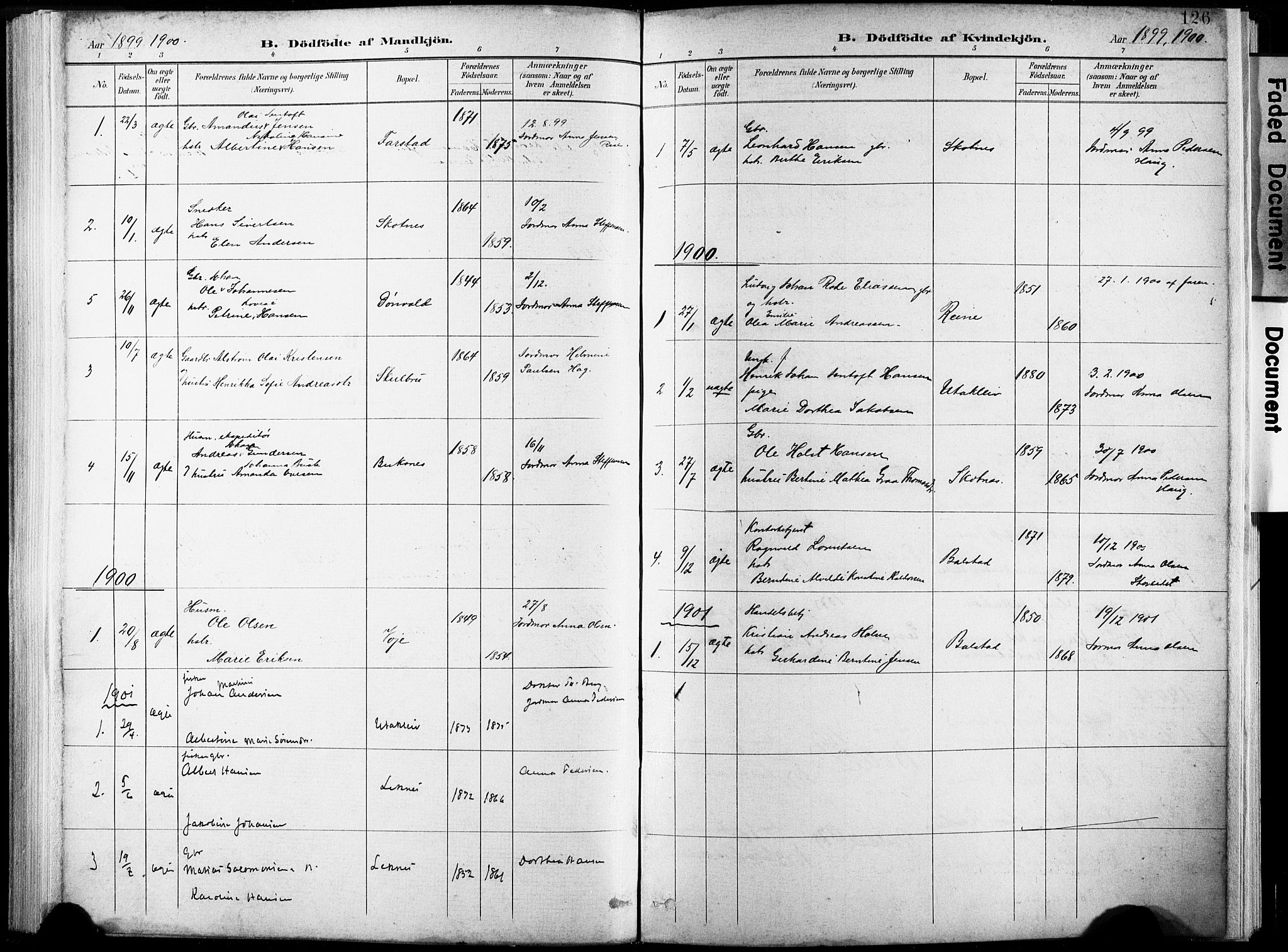 Ministerialprotokoller, klokkerbøker og fødselsregistre - Nordland, AV/SAT-A-1459/881/L1151: Parish register (official) no. 881A04, 1899-1907, p. 126