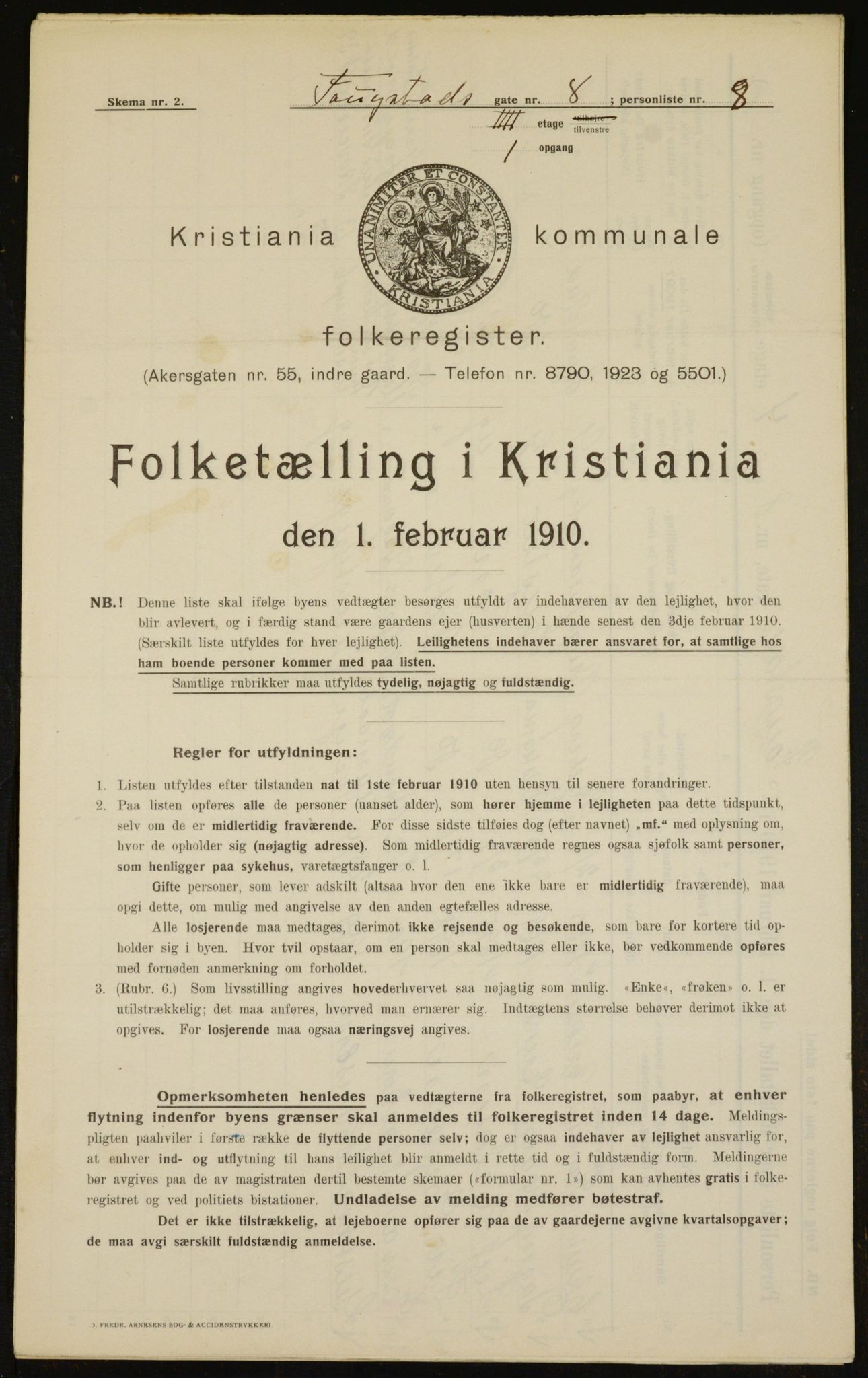 OBA, Municipal Census 1910 for Kristiania, 1910, p. 23817