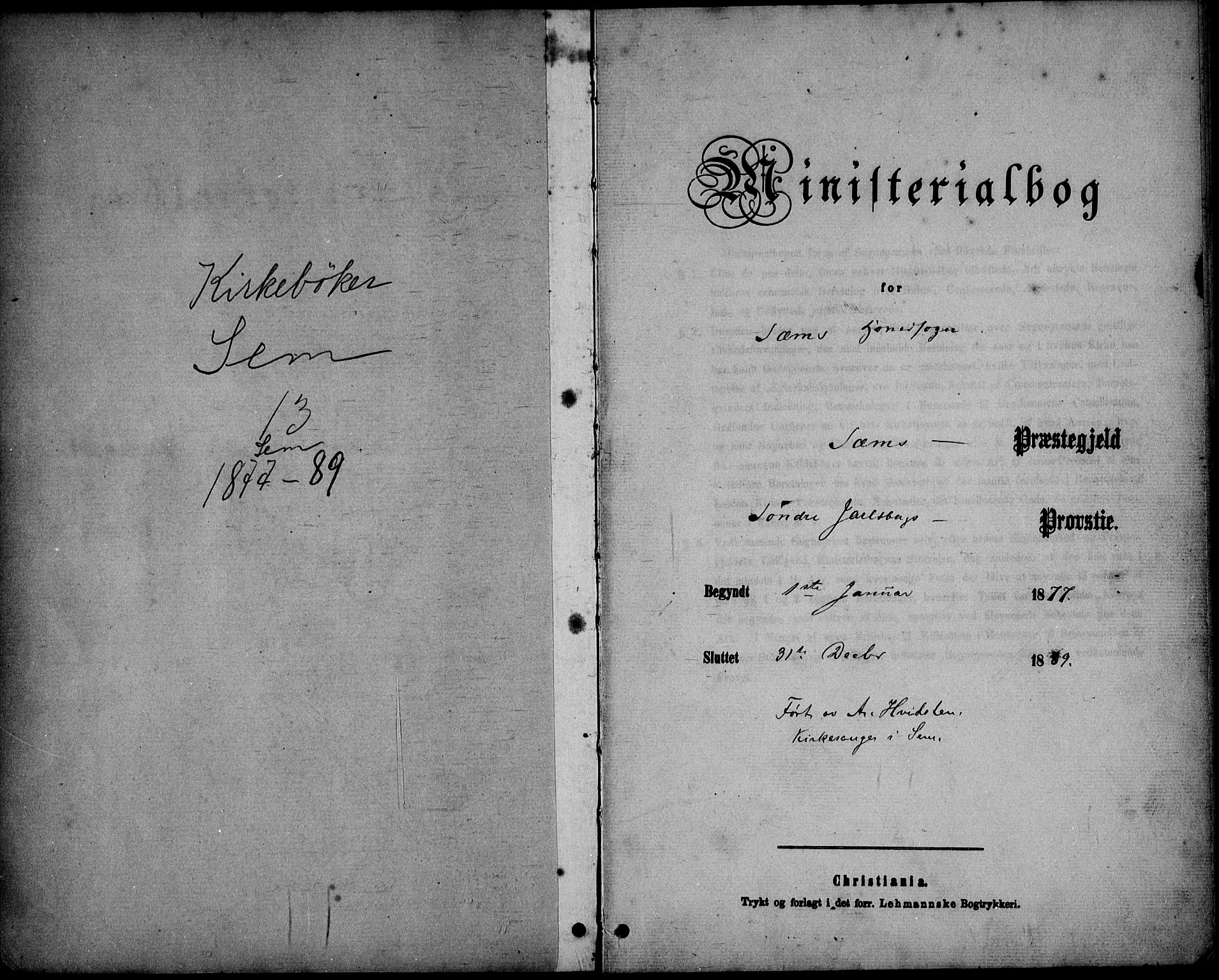 Sem kirkebøker, SAKO/A-5/G/Ga/L0005: Parish register (copy) no. I 5, 1877-1889