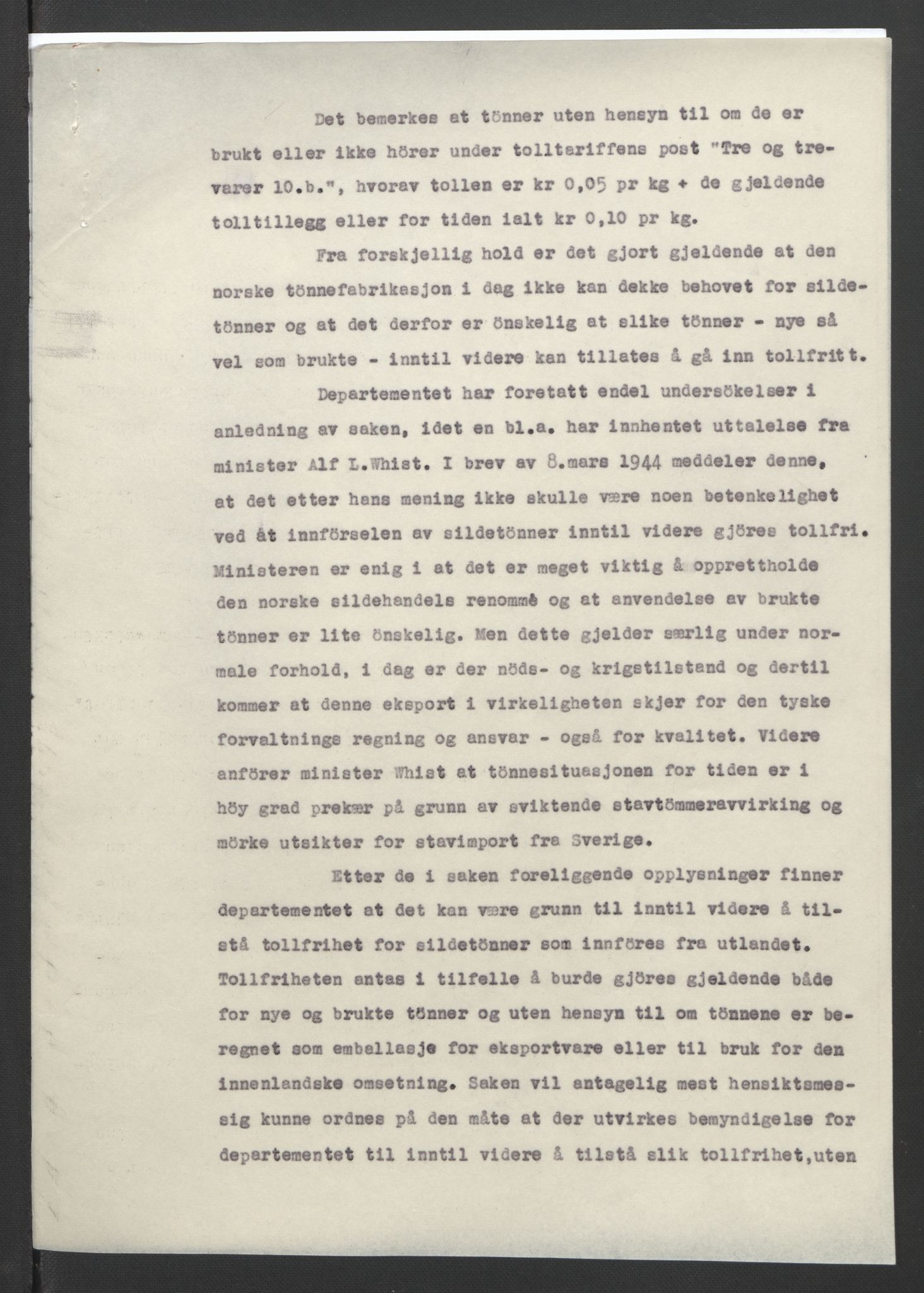 NS-administrasjonen 1940-1945 (Statsrådsekretariatet, de kommisariske statsråder mm), AV/RA-S-4279/D/Db/L0090: Foredrag til vedtak utenfor ministermøte, 1942-1945, p. 216