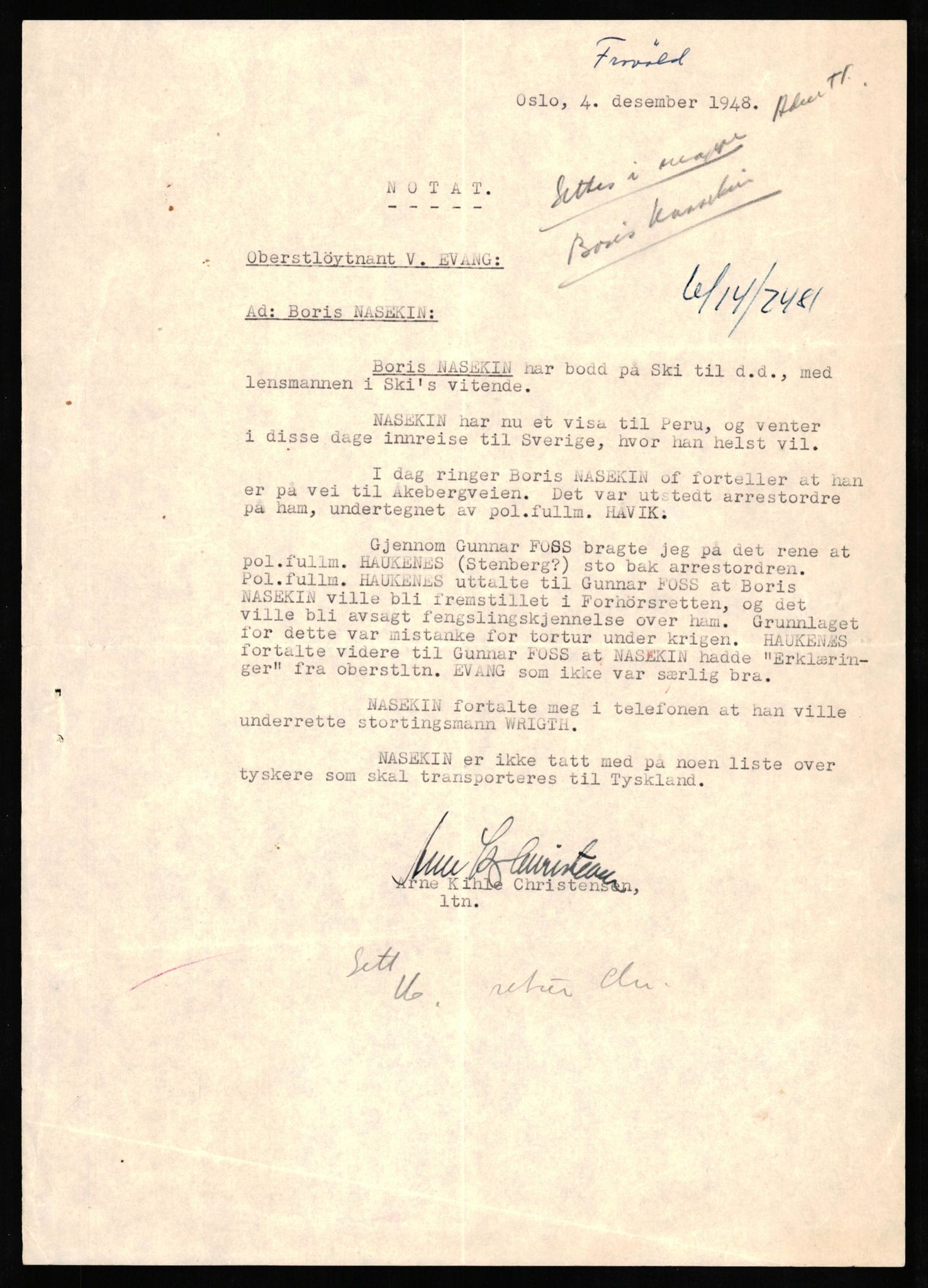 Forsvaret, Forsvarets overkommando II, AV/RA-RAFA-3915/D/Db/L0023: CI Questionaires. Tyske okkupasjonsstyrker i Norge. Tyskere., 1945-1946, p. 464