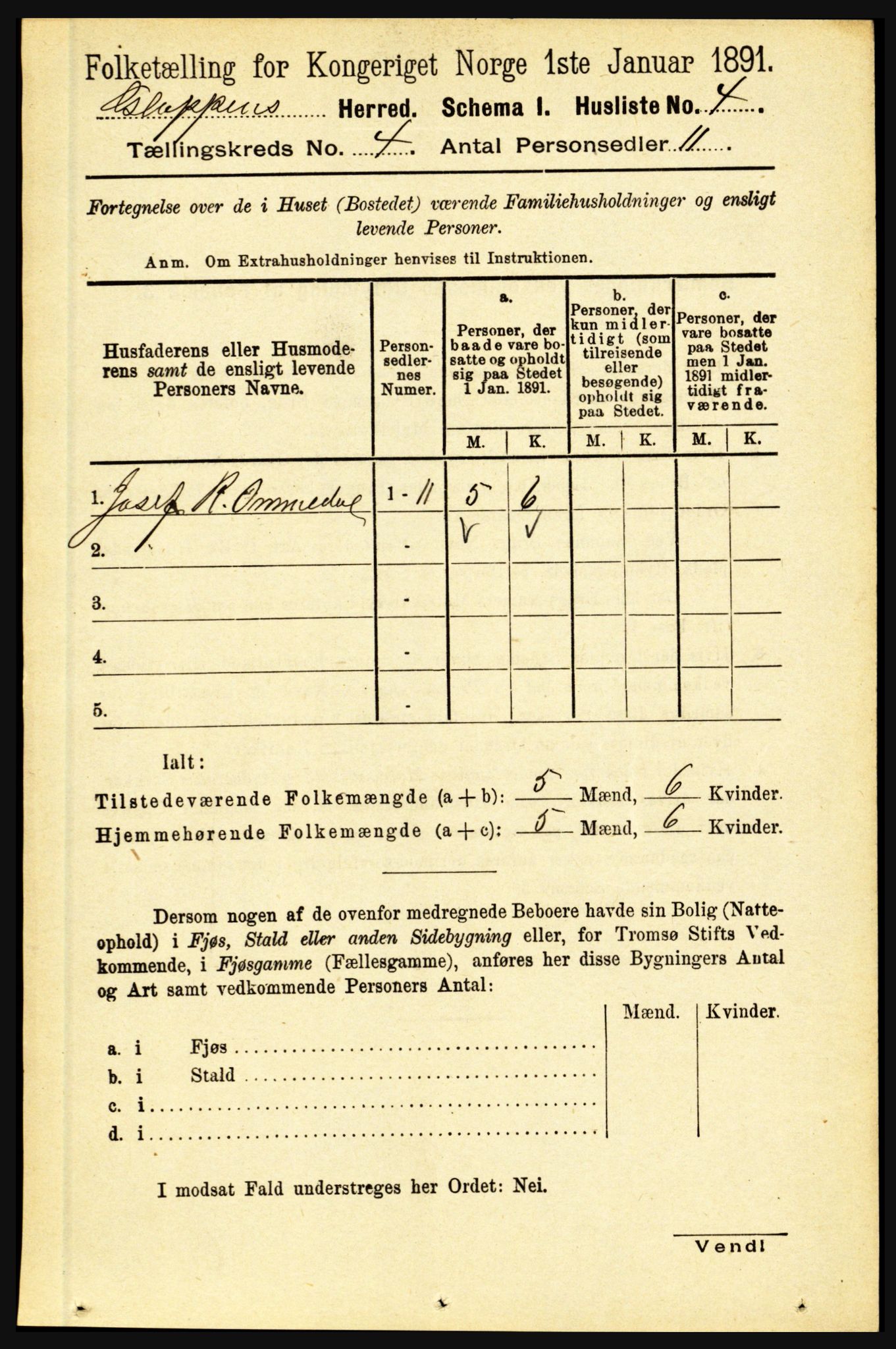 RA, 1891 census for 1445 Gloppen, 1891, p. 1640