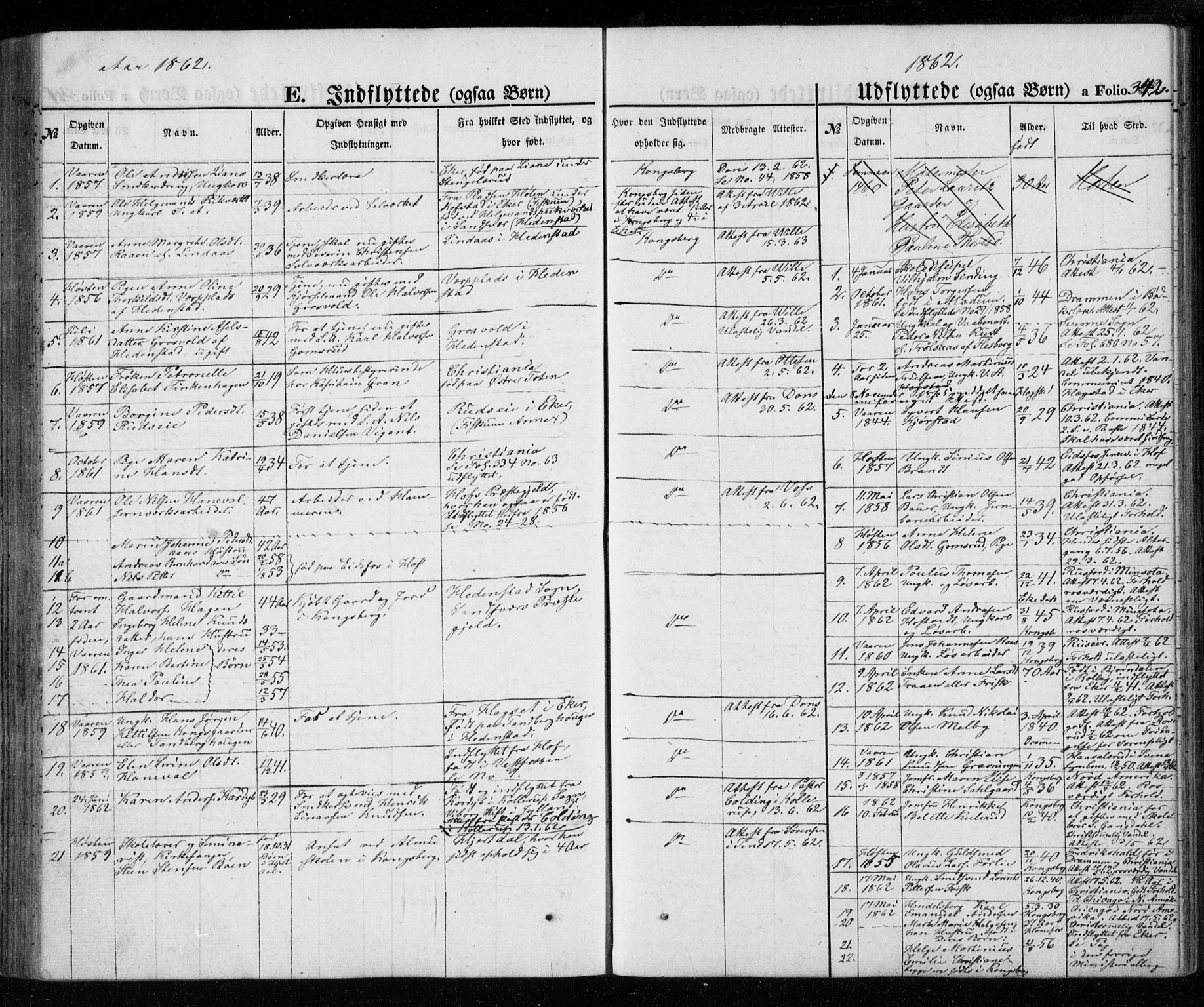 Kongsberg kirkebøker, AV/SAKO-A-22/G/Ga/L0003: Parish register (copy) no. 3, 1859-1875, p. 342