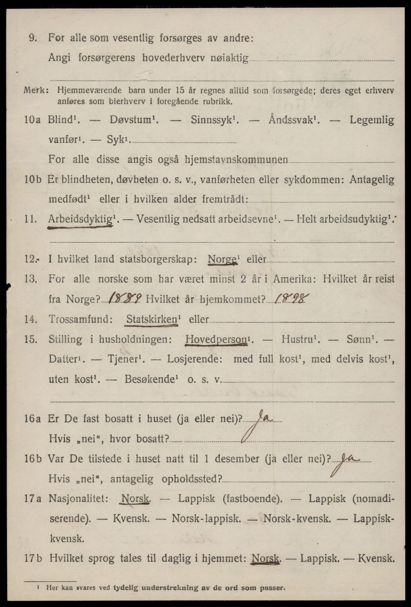 SAT, 1920 census for Bjugn, 1920, p. 492