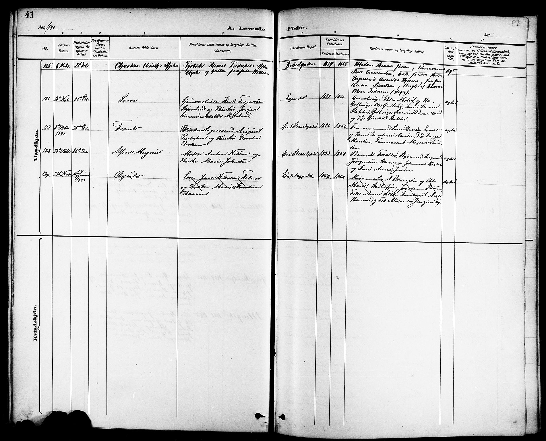 Domkirken sokneprestkontor, AV/SAST-A-101812/001/30/30BB/L0016: Parish register (copy) no. B 16, 1891-1902, p. 41