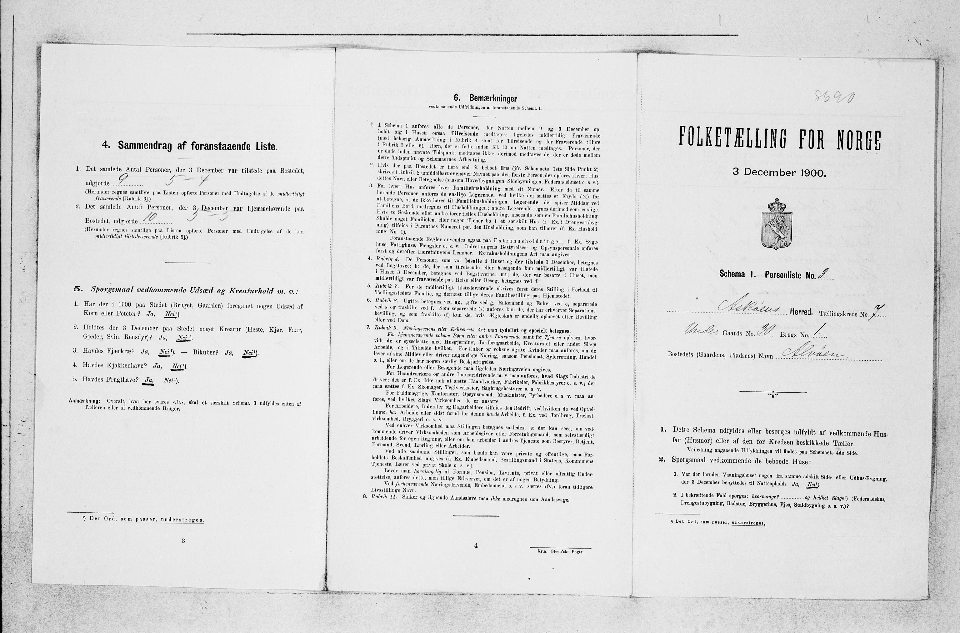 SAB, 1900 census for Askøy, 1900, p. 922