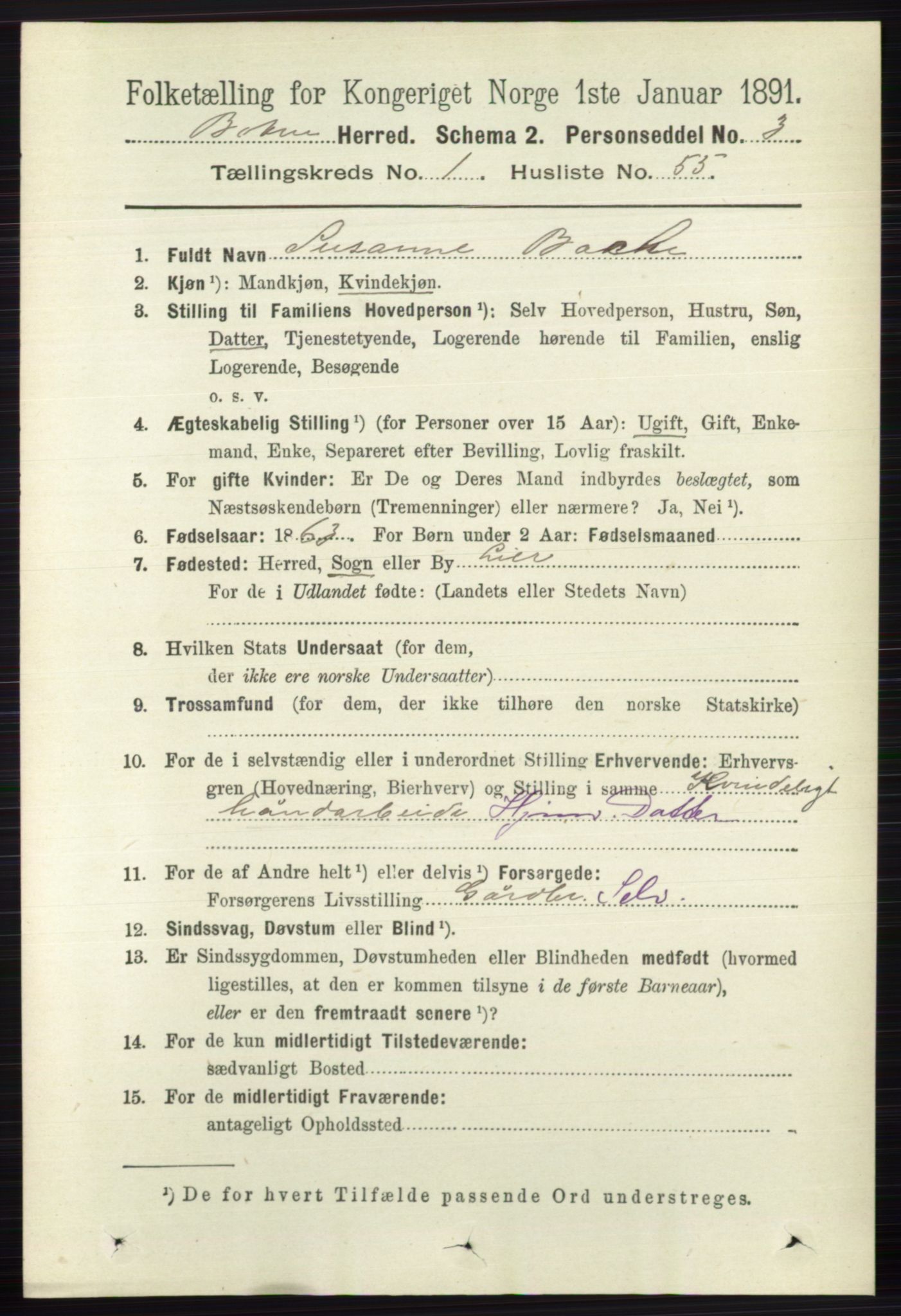 RA, 1891 census for 0715 Botne, 1891, p. 473