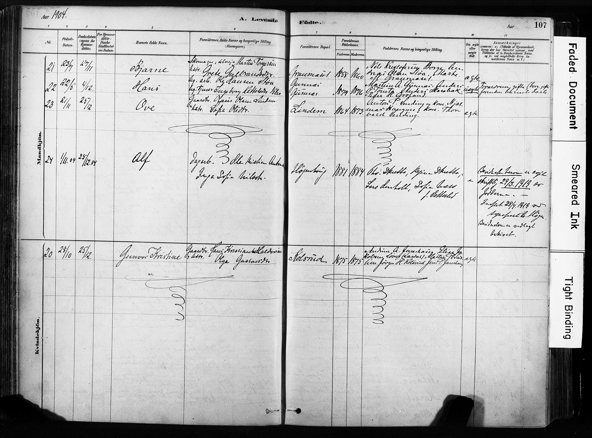 Sandsvær kirkebøker, SAKO/A-244/F/Fb/L0001: Parish register (official) no. II 1, 1878-1906, p. 107