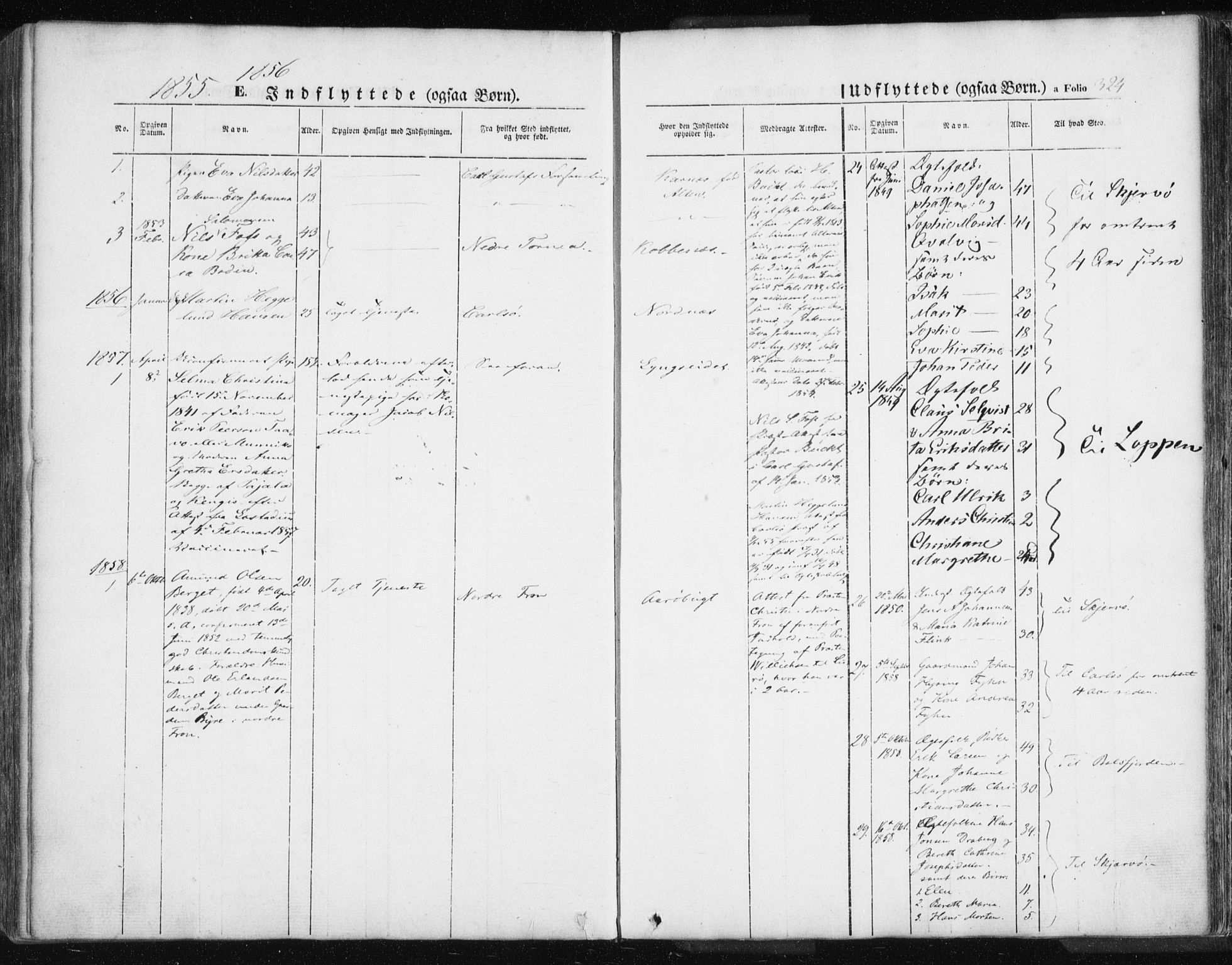 Lyngen sokneprestembete, SATØ/S-1289/H/He/Hea/L0004kirke: Parish register (official) no. 4, 1839-1858, p. 324