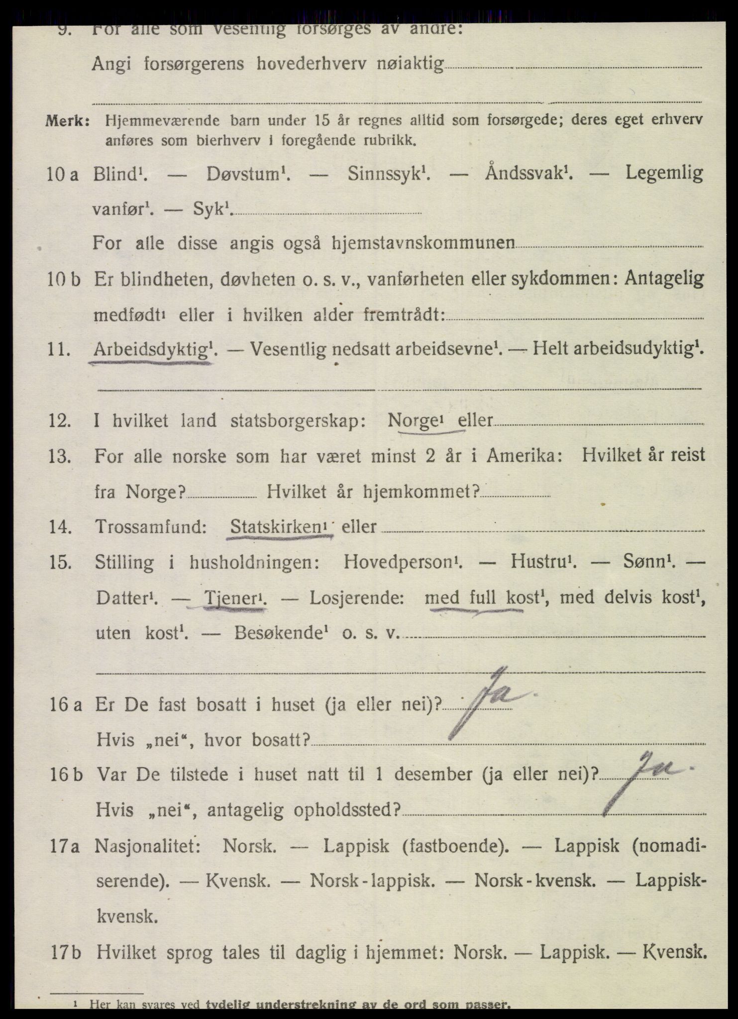 SAT, 1920 census for Dønnes, 1920, p. 2879