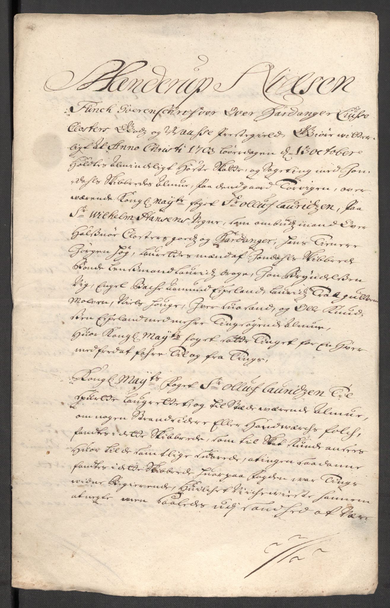 Rentekammeret inntil 1814, Reviderte regnskaper, Fogderegnskap, RA/EA-4092/R48/L2981: Fogderegnskap Sunnhordland og Hardanger, 1703, p. 199