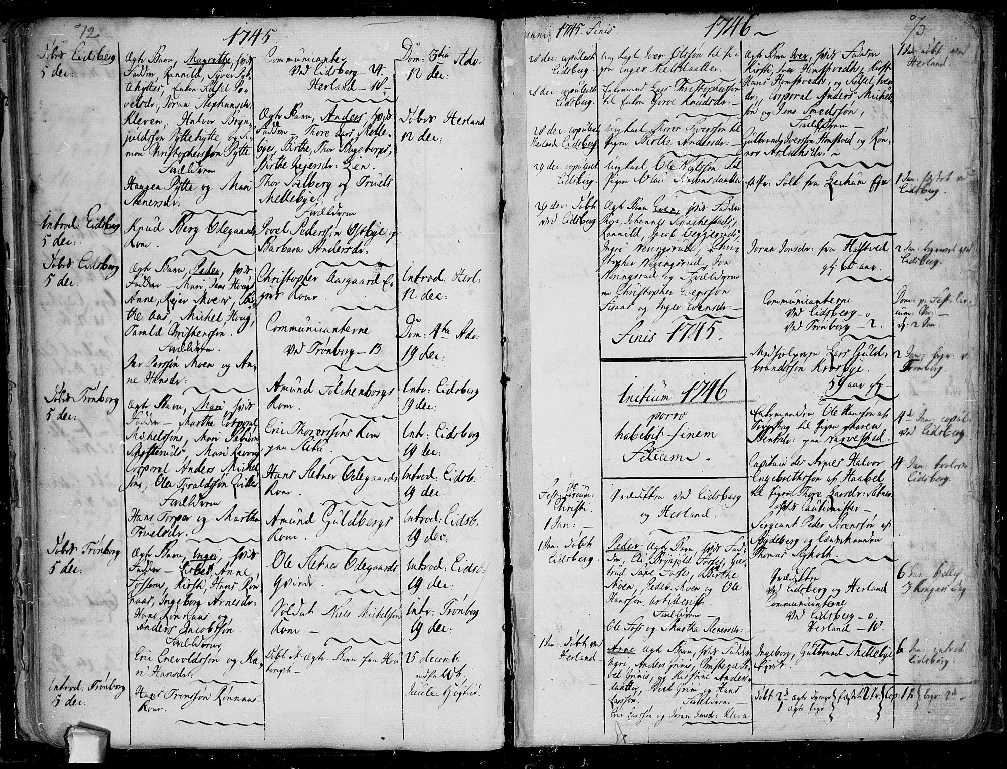 Eidsberg prestekontor Kirkebøker, AV/SAO-A-10905/F/Fa/L0003: Parish register (official) no.  I 3, 1742-1758, p. 72-73