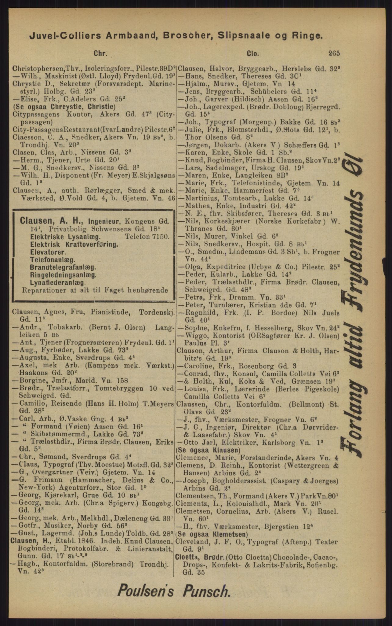 Kristiania/Oslo adressebok, PUBL/-, 1902, p. 265