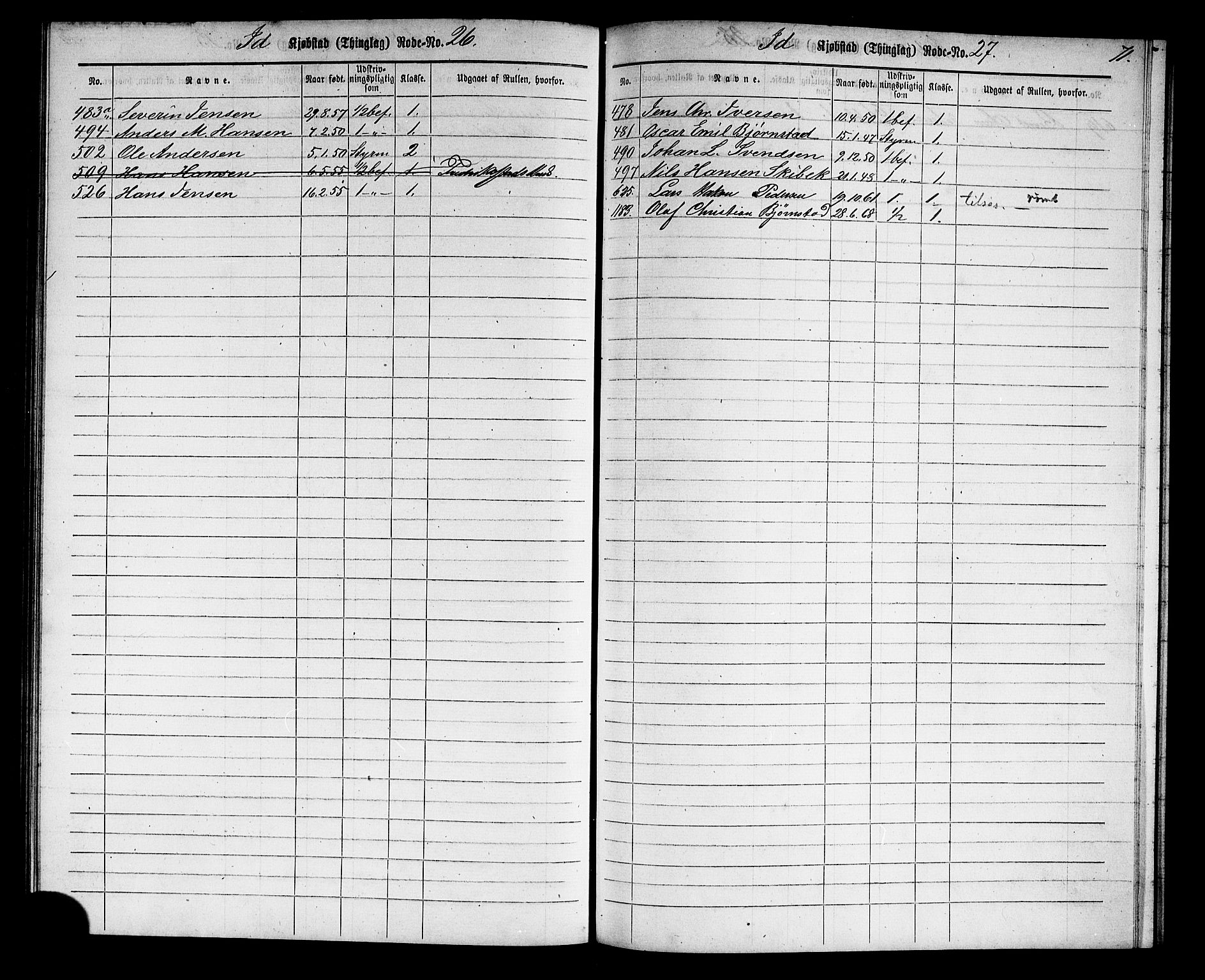 Halden mønstringskontor, SAO/A-10569a/F/Fc/Fcc/L0001: Utskrivningsregisterrulle, 1880, p. 73