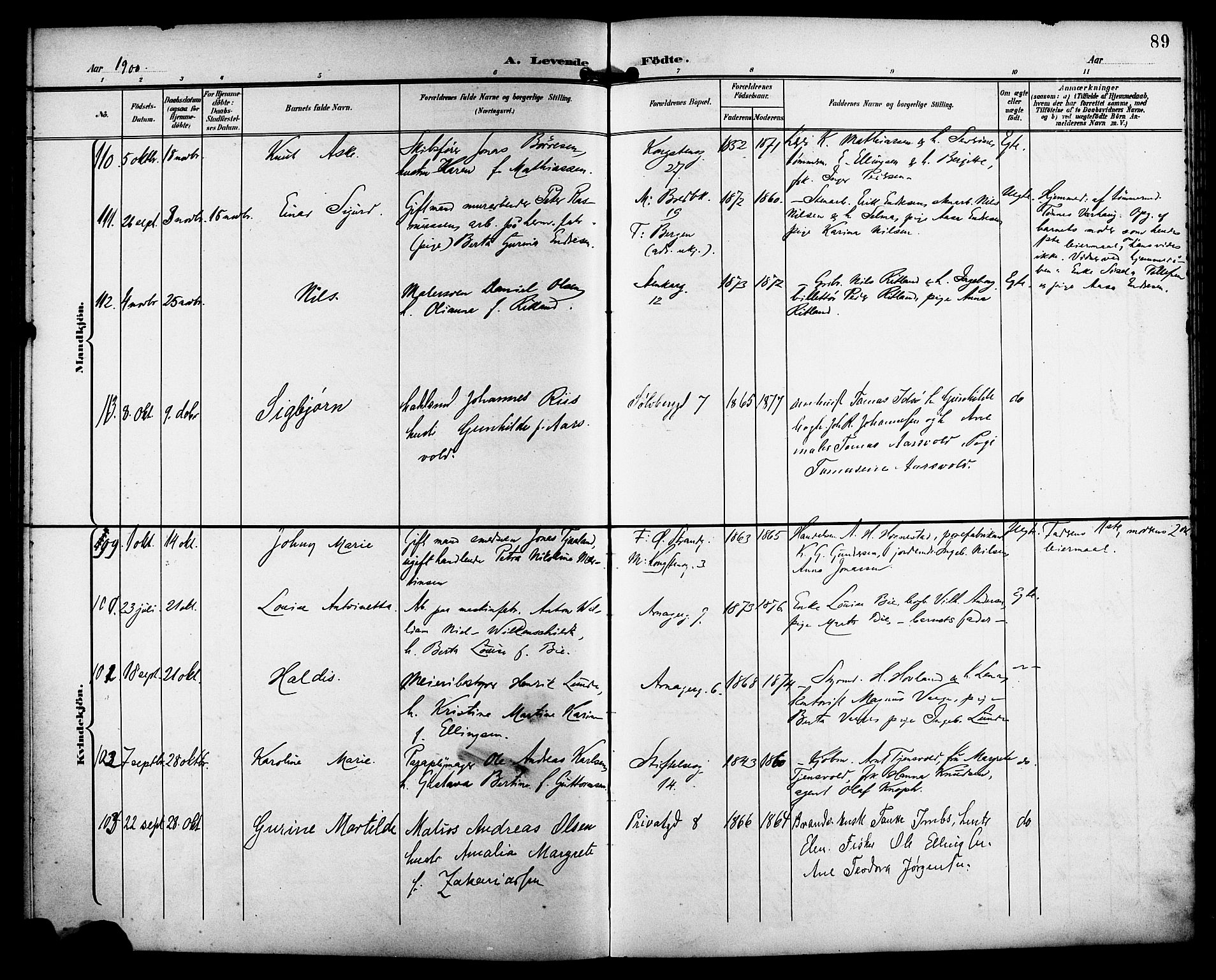 St. Petri sokneprestkontor, AV/SAST-A-101813/001/30/30BB/L0008: Parish register (copy) no. B 8, 1897-1905, p. 89