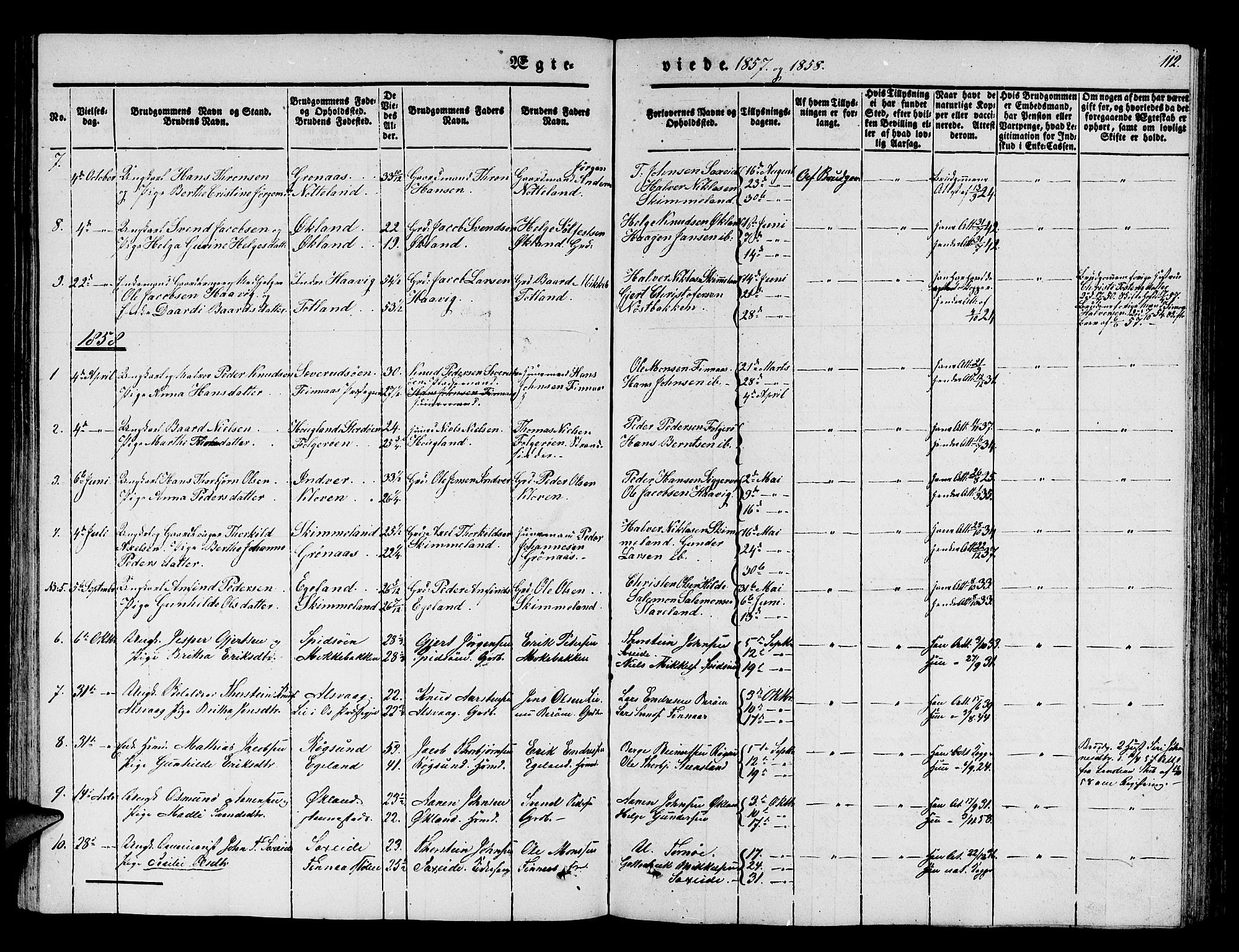 Finnås sokneprestembete, SAB/A-99925/H/Ha/Hab/Haba/L0001: Parish register (copy) no. A 1, 1851-1873, p. 112
