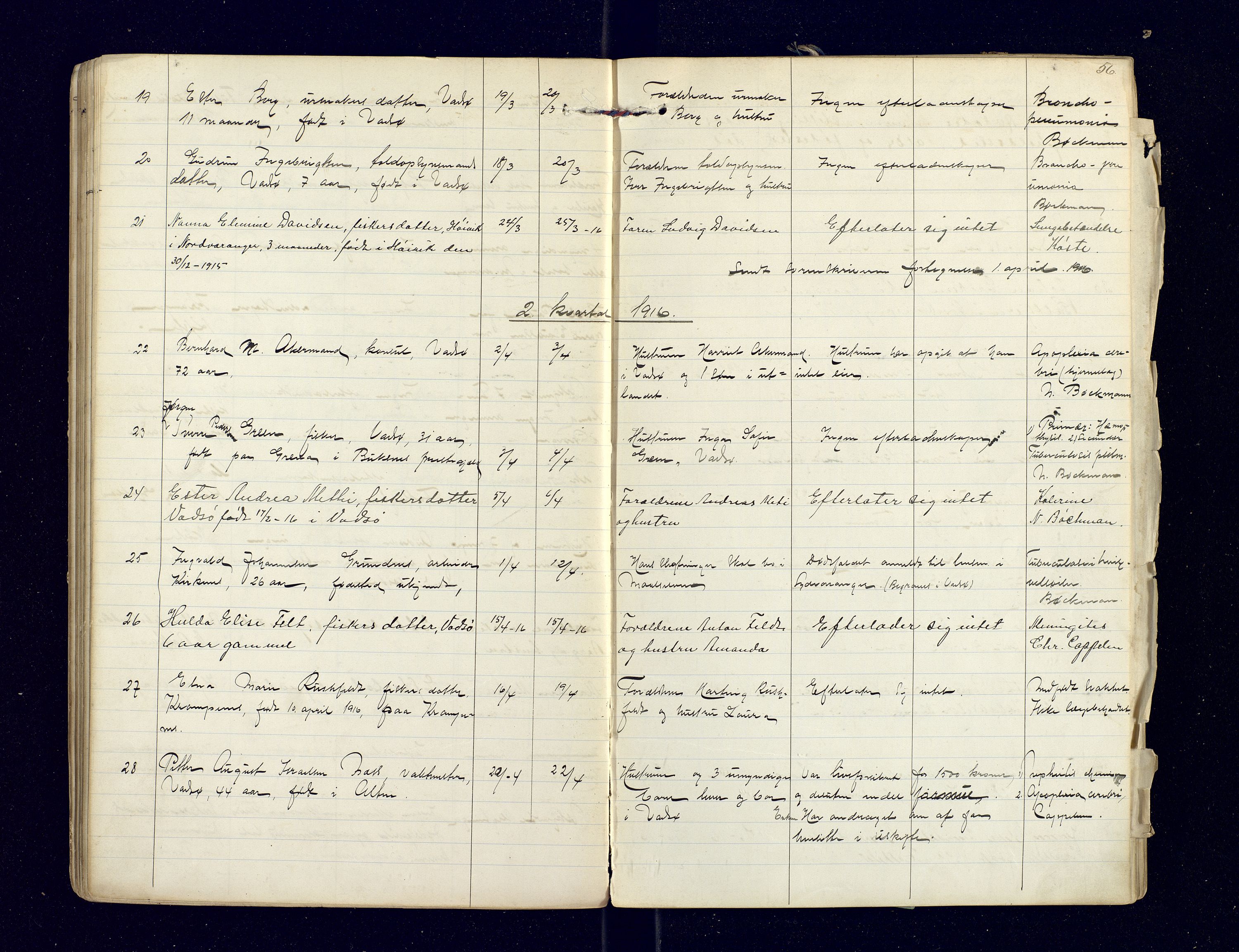 Nord-Varanger (Vadsø) lensmannskontor, AV/SATØ-S-1166/1/Fi/Fia/L0158: Dødsfallsprotokoller, 1908-1920, p. 56