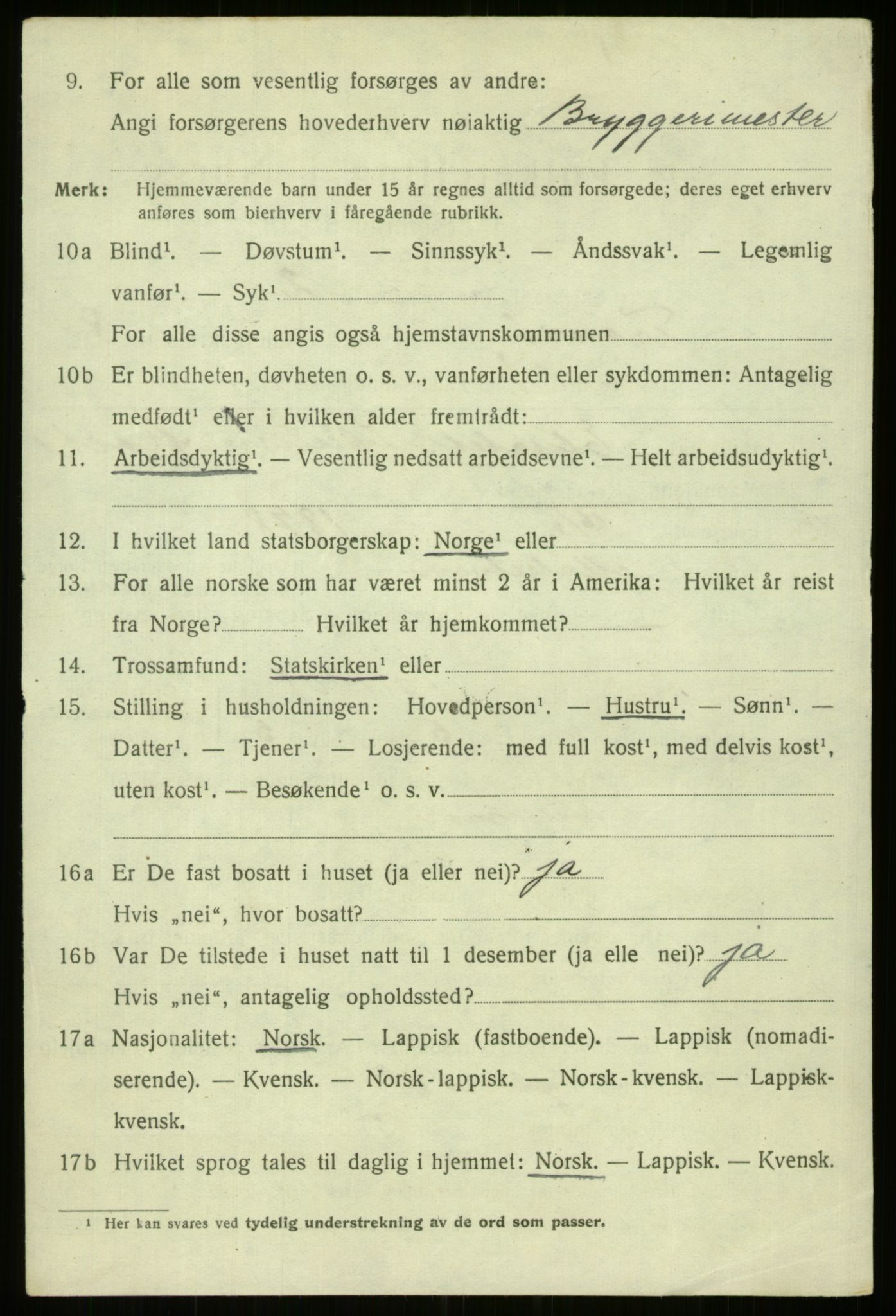 SATØ, 1920 census for Tromsø, 1920, p. 17093