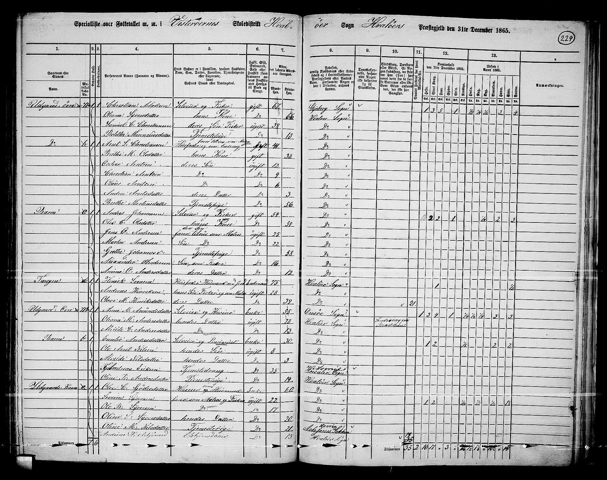 RA, 1865 census for Hvaler, 1865, p. 63