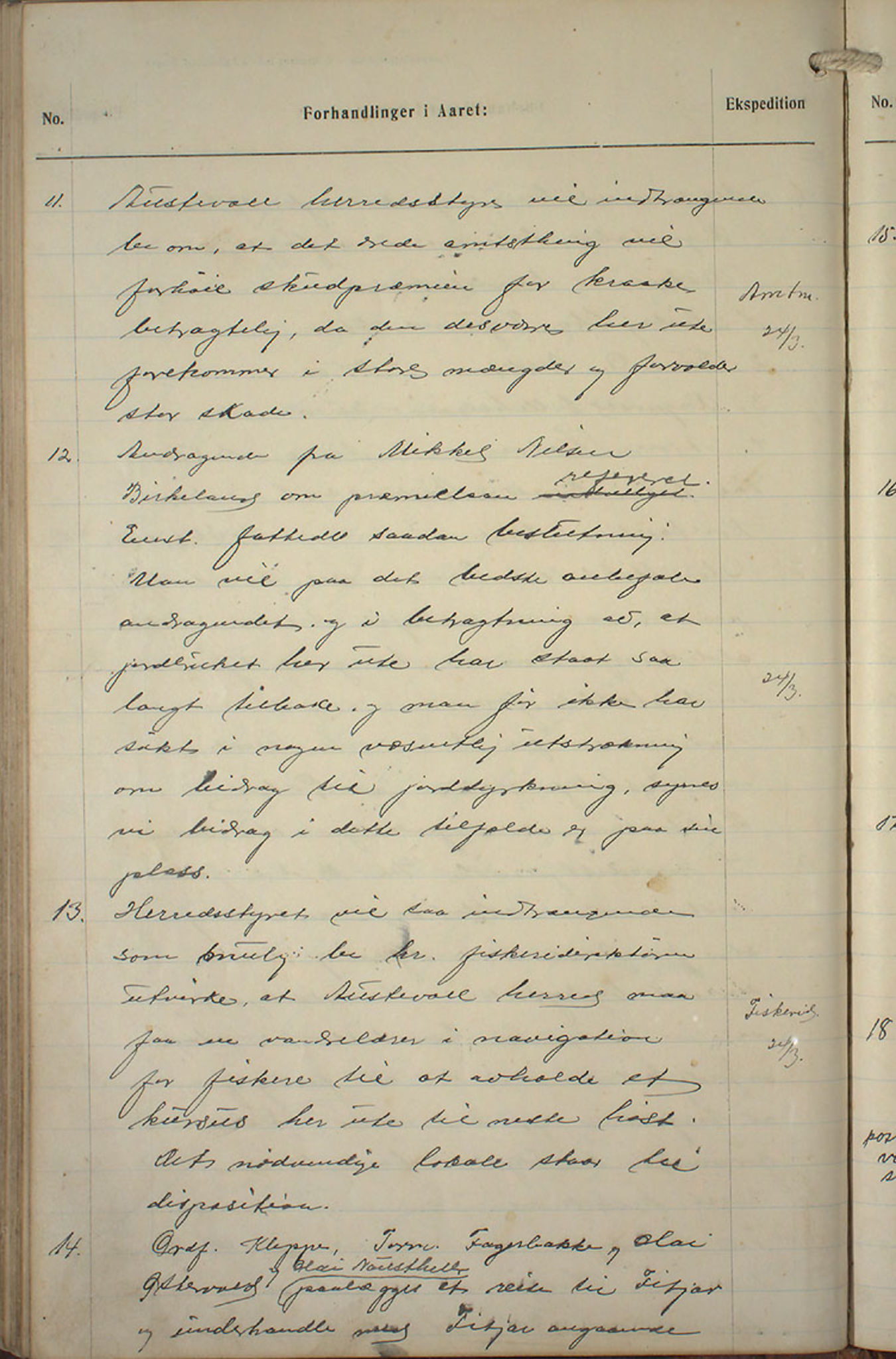 Austevoll kommune. Formannskapet, IKAH/1244-021/A/Aa/L0002b: Møtebok for heradstyret, 1910-1919, p. 336