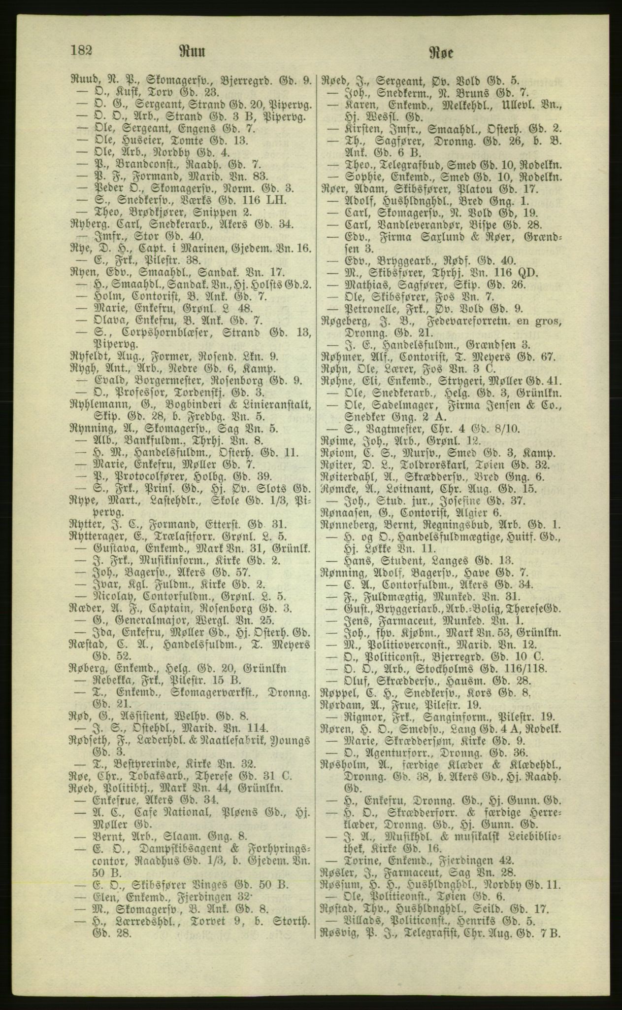 Kristiania/Oslo adressebok, PUBL/-, 1881, p. 182