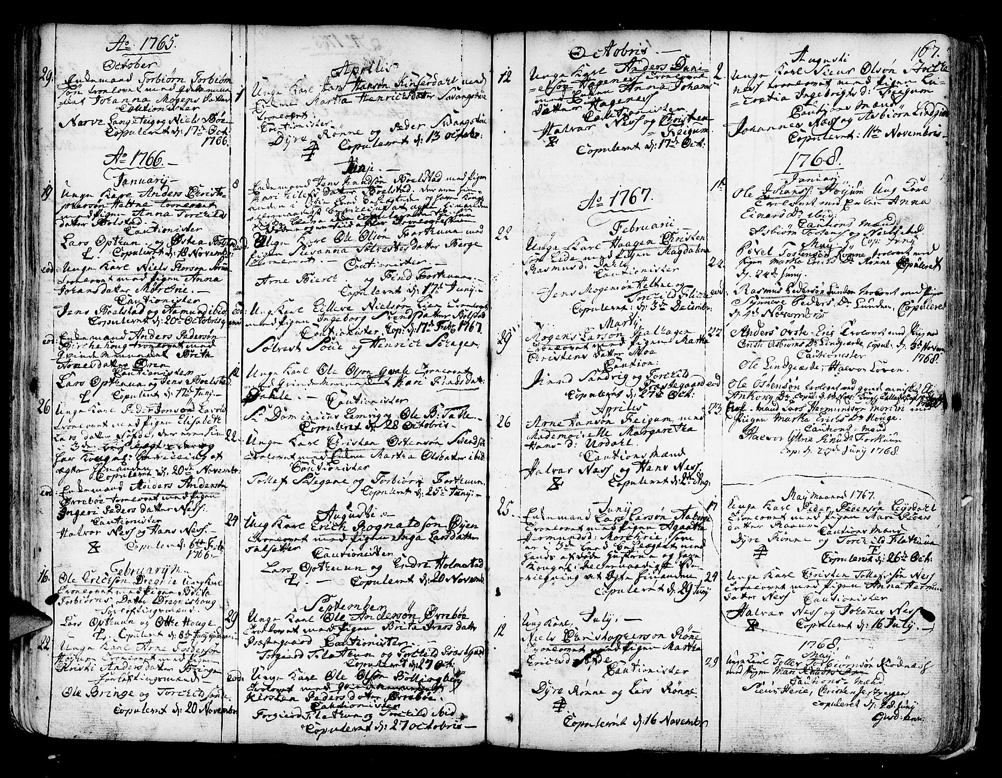 Luster sokneprestembete, SAB/A-81101/H/Haa/Haaa/L0001: Parish register (official) no. A 1, 1731-1803, p. 167