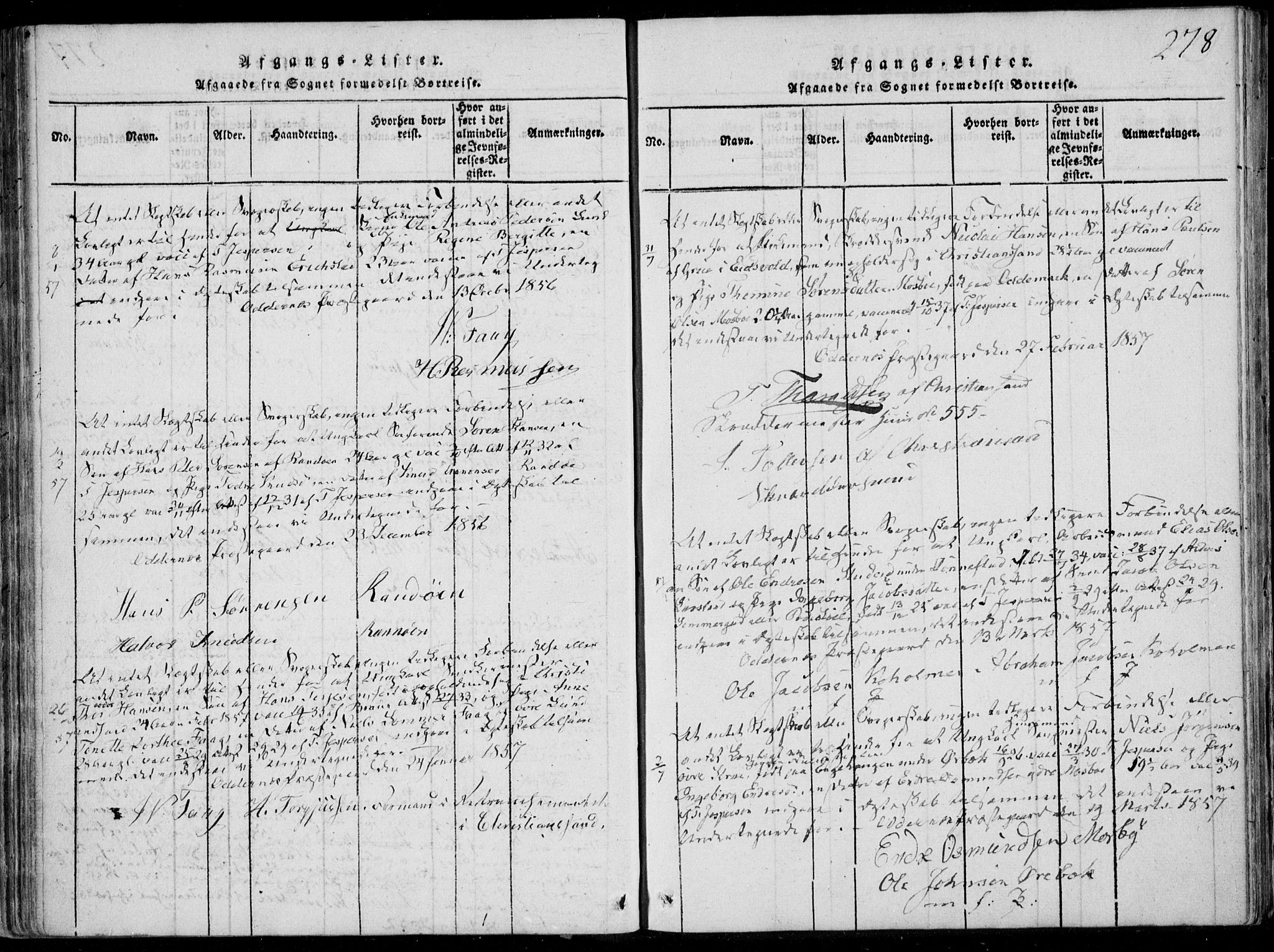 Oddernes sokneprestkontor, AV/SAK-1111-0033/F/Fa/Faa/L0005: Parish register (official) no. A 5, 1820-1838, p. 278