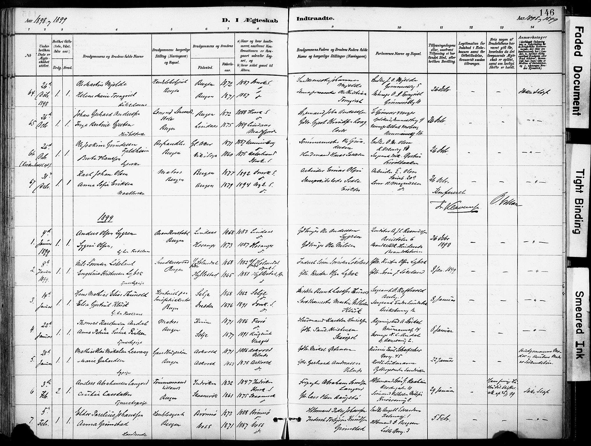 Domkirken sokneprestembete, SAB/A-74801/H/Haa/L0037: Parish register (official) no. D 4, 1880-1907, p. 146