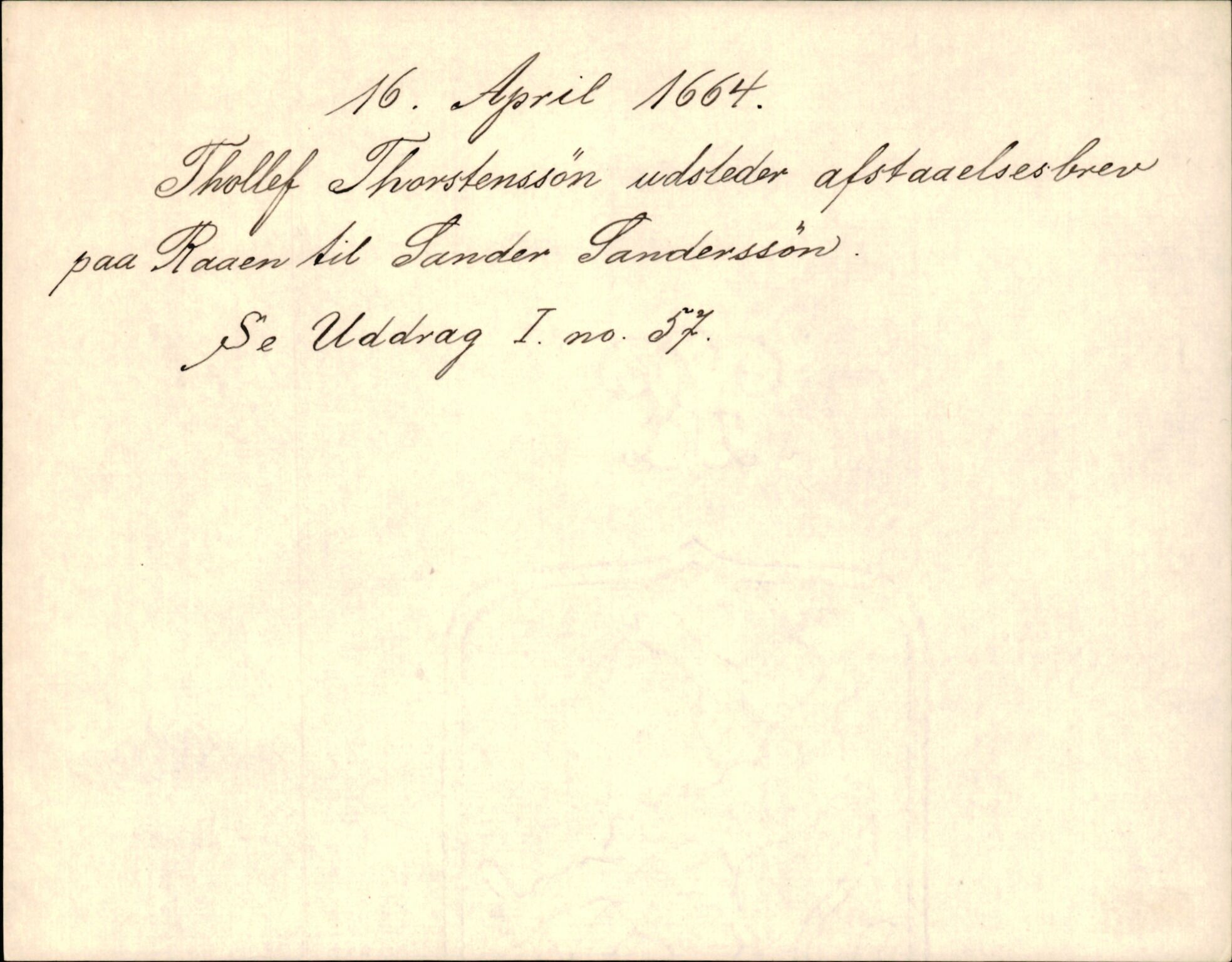 Riksarkivets diplomsamling, AV/RA-EA-5965/F35/F35d/L0005: Innlånte diplomer, seddelregister, 1661-1690, p. 97