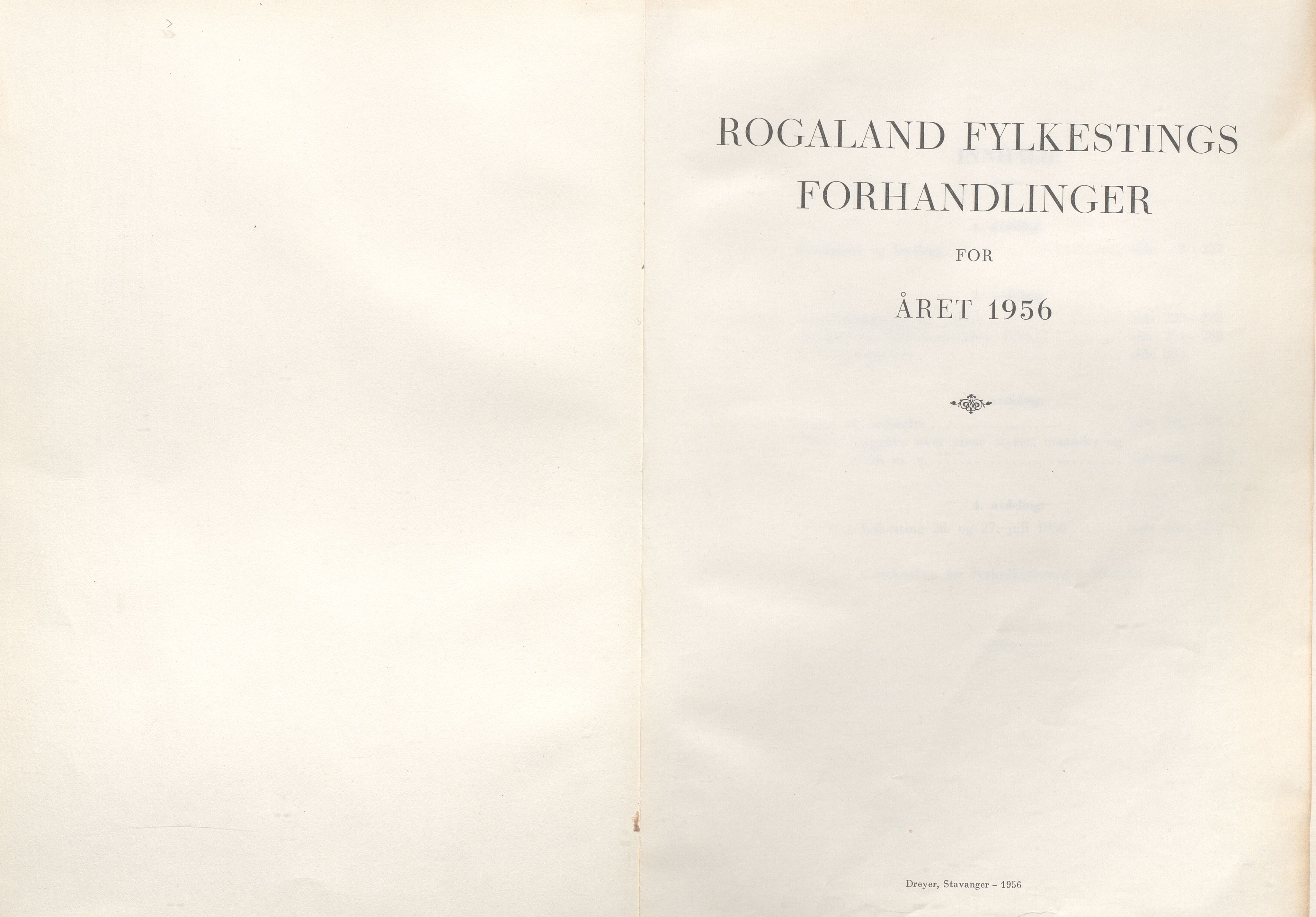 Rogaland fylkeskommune - Fylkesrådmannen , IKAR/A-900/A/Aa/Aaa/L0075: Møtebok , 1956